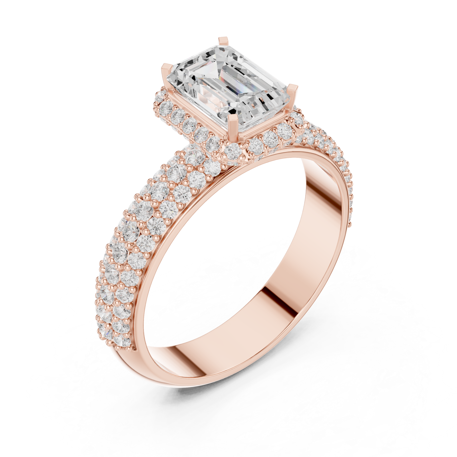  Rose Gold Timeless Marquis Edge Radiant Band Ring Right View