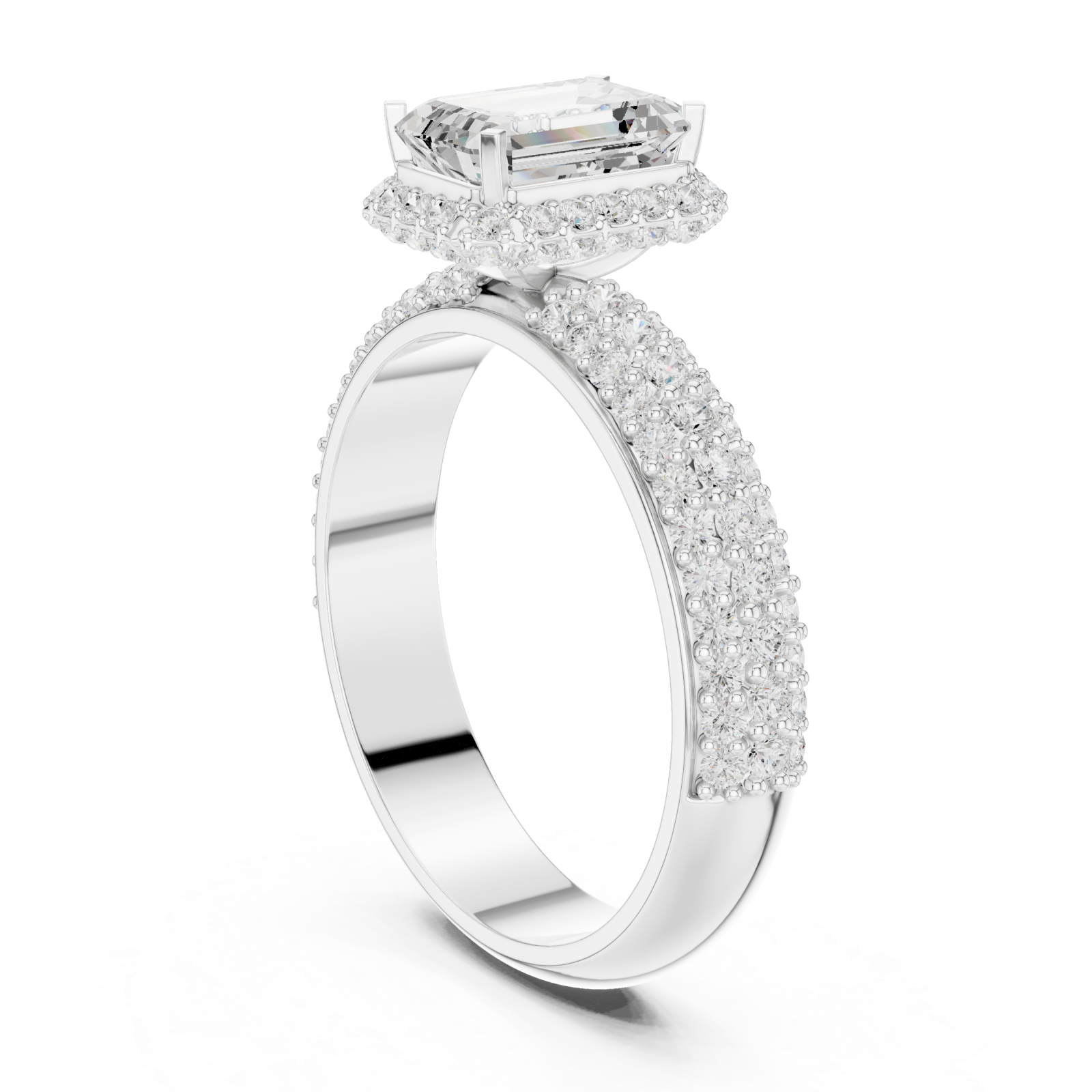  White Gold Timeless Marquis Edge Radiant Band Ring Left View