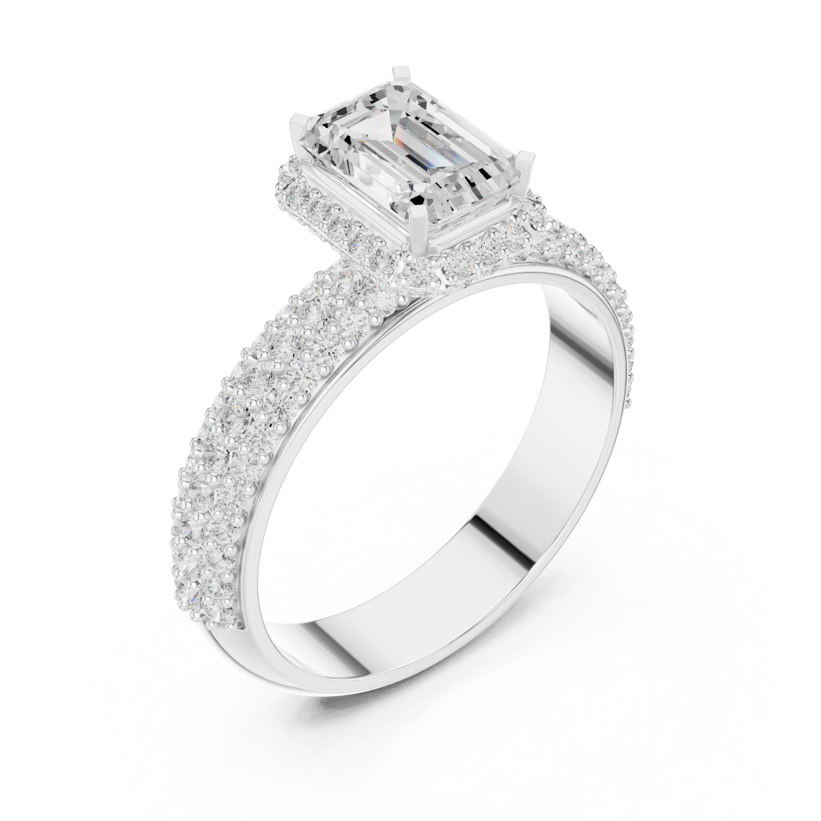  White Gold Timeless Marquis Edge Radiant Band Ring Right View