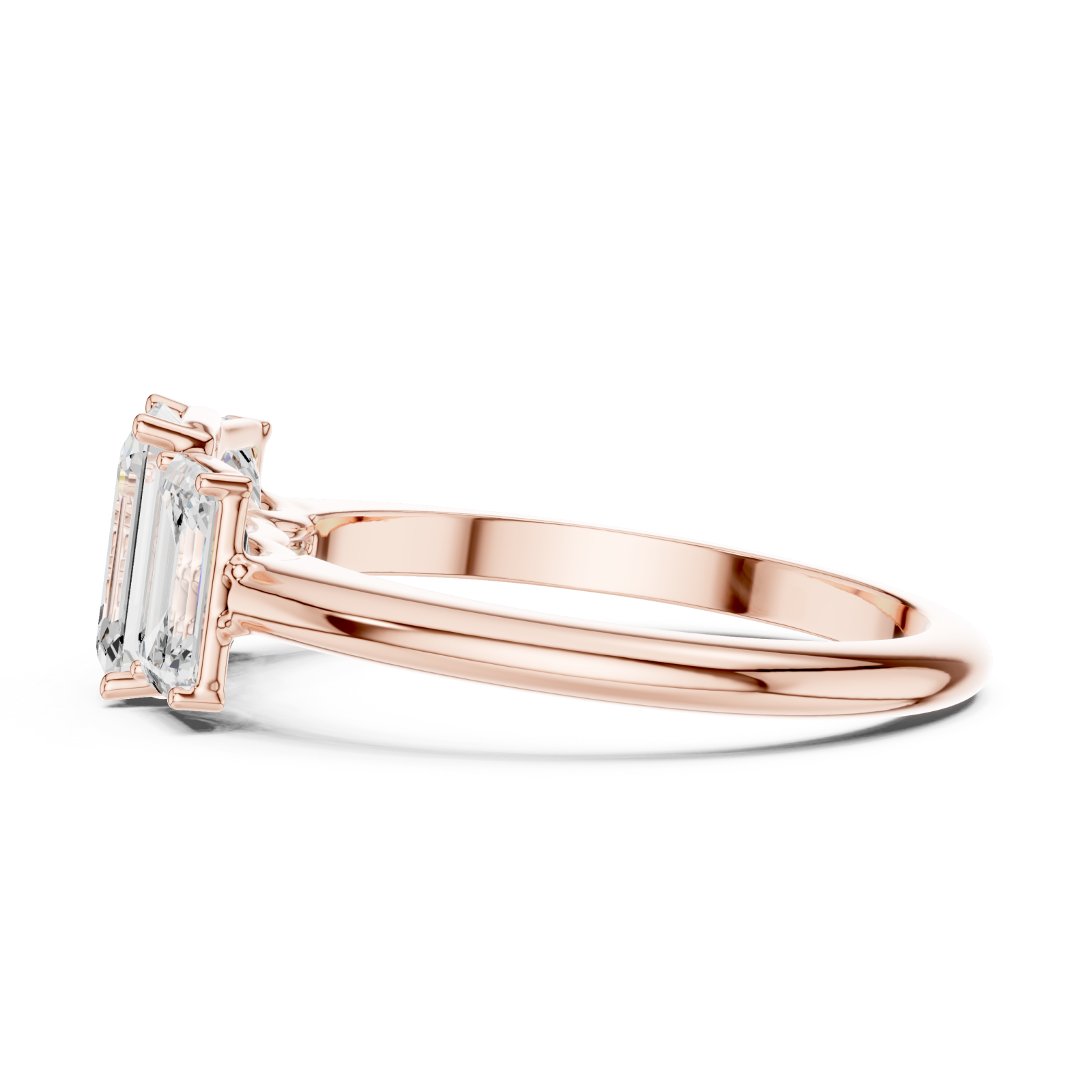  Rose Gold Graceful Harmony Regal Beauty Band Ring Side View