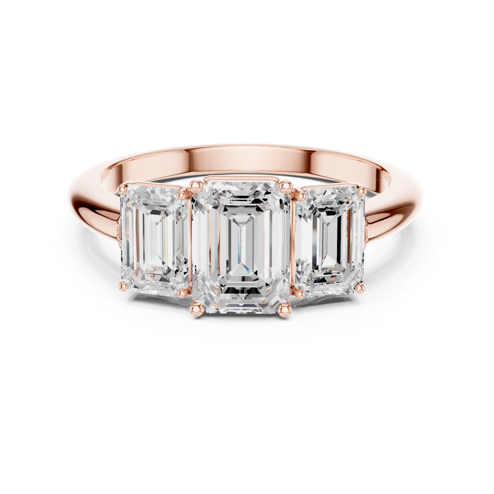  Rose Gold Graceful Harmony Regal Beauty Band Ring Front View
