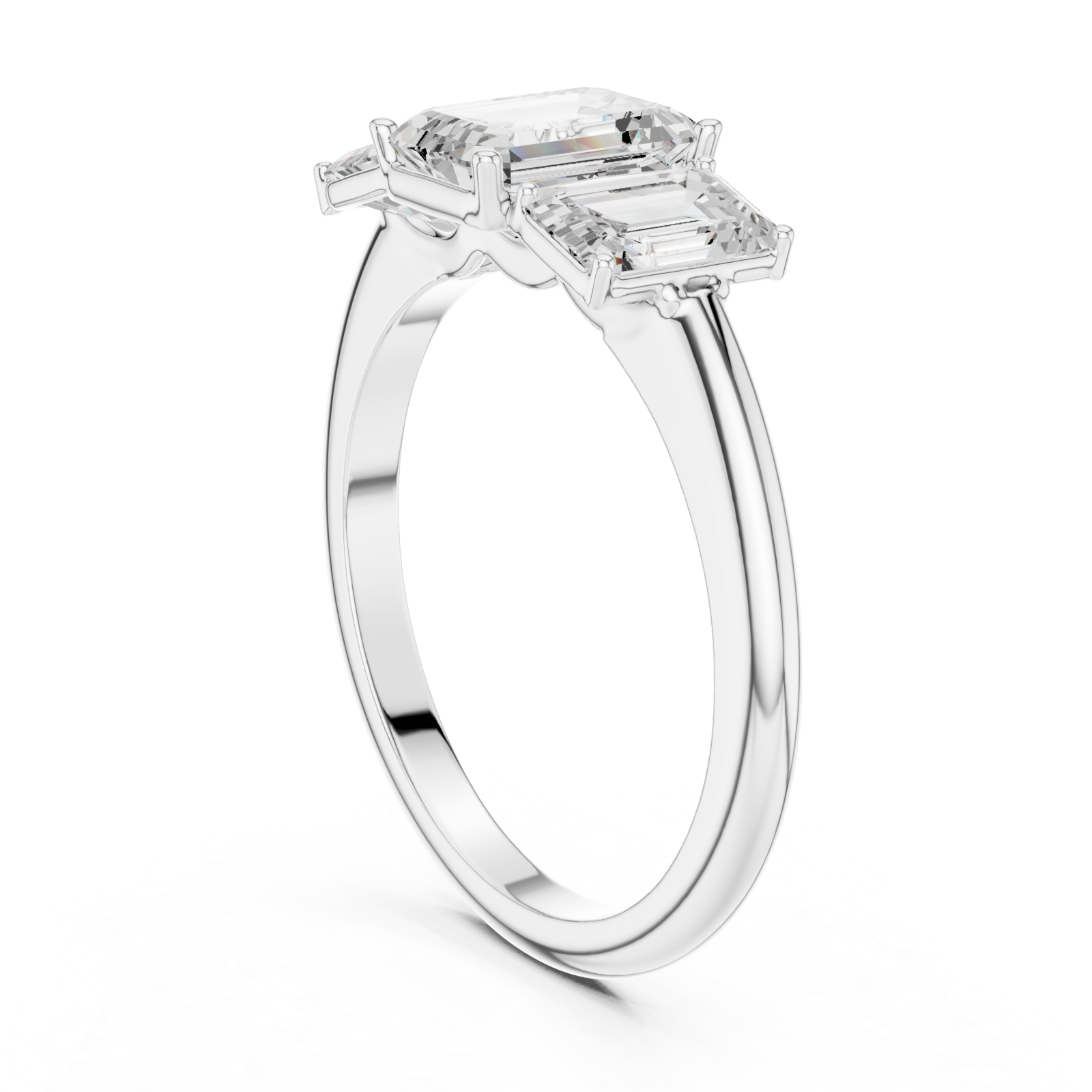 White Gold Graceful Harmony Regal Beauty Band Ring Left View