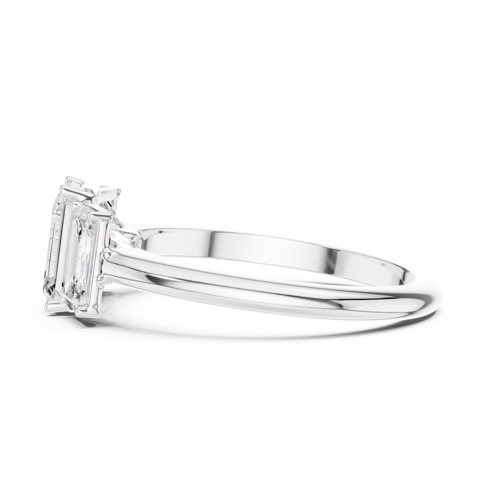  White Gold Graceful Harmony Regal Beauty Band Ring Side View