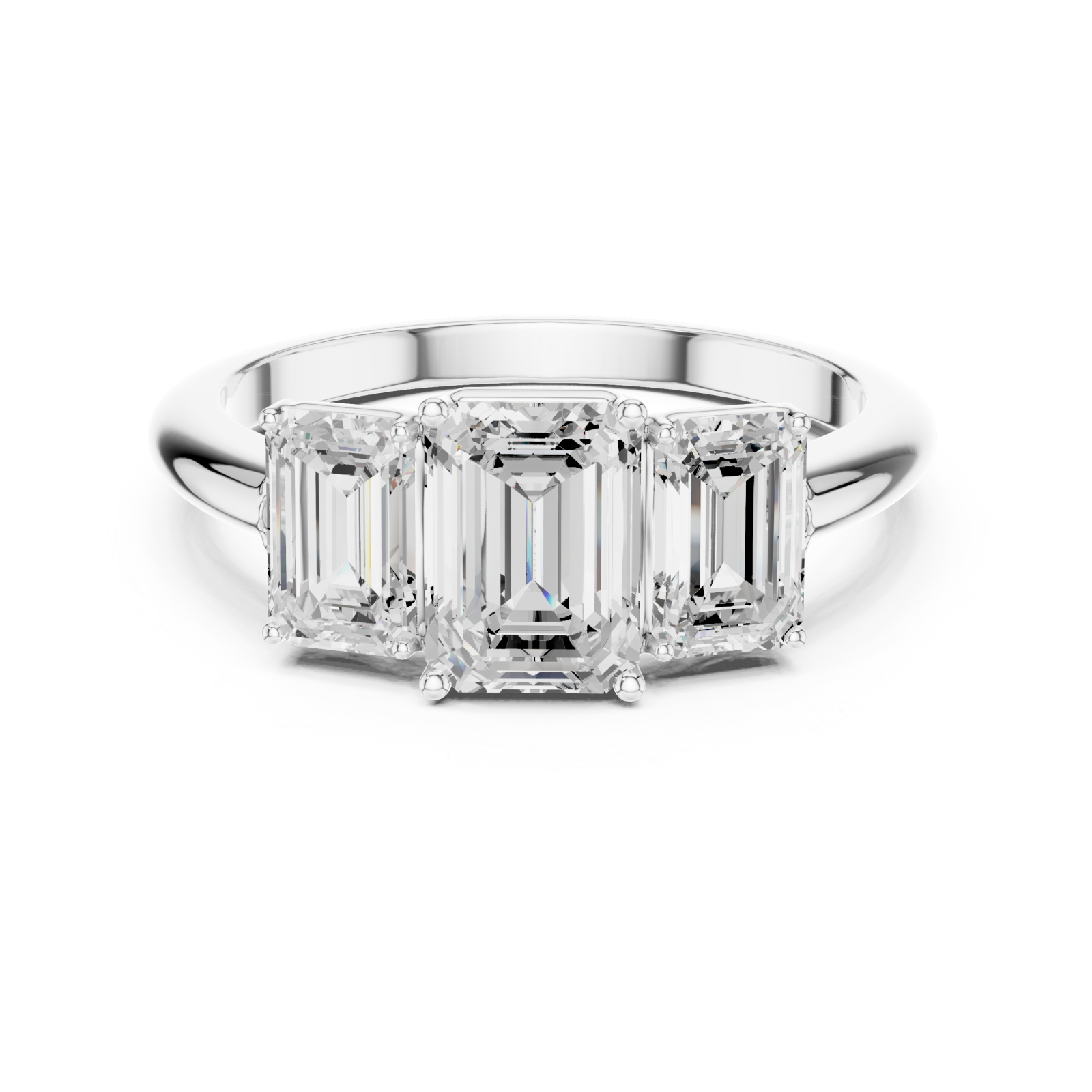  White Gold Graceful Harmony Regal Beauty Band Ring Front View