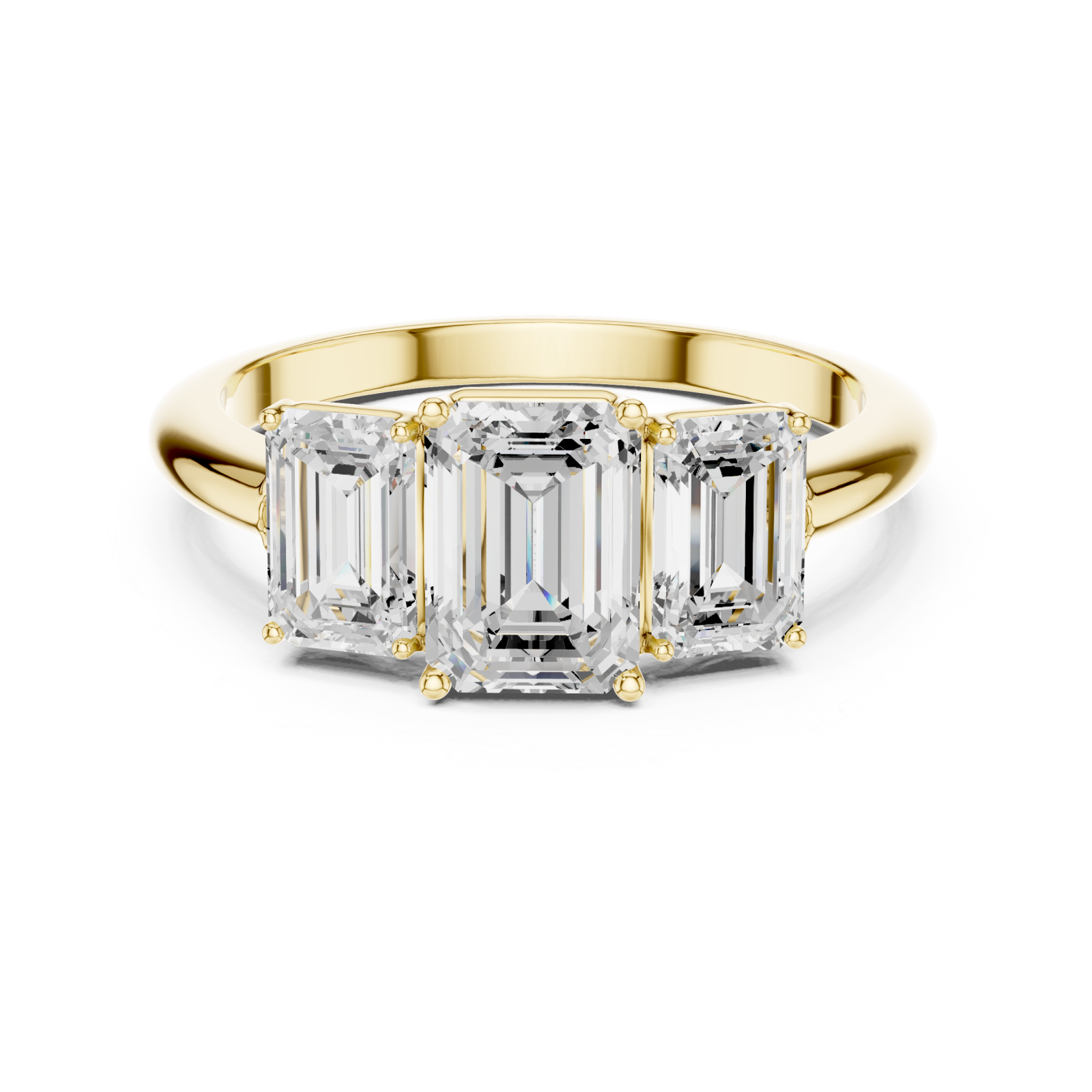  Gold Graceful Harmony Regal Beauty Band Ring Front View