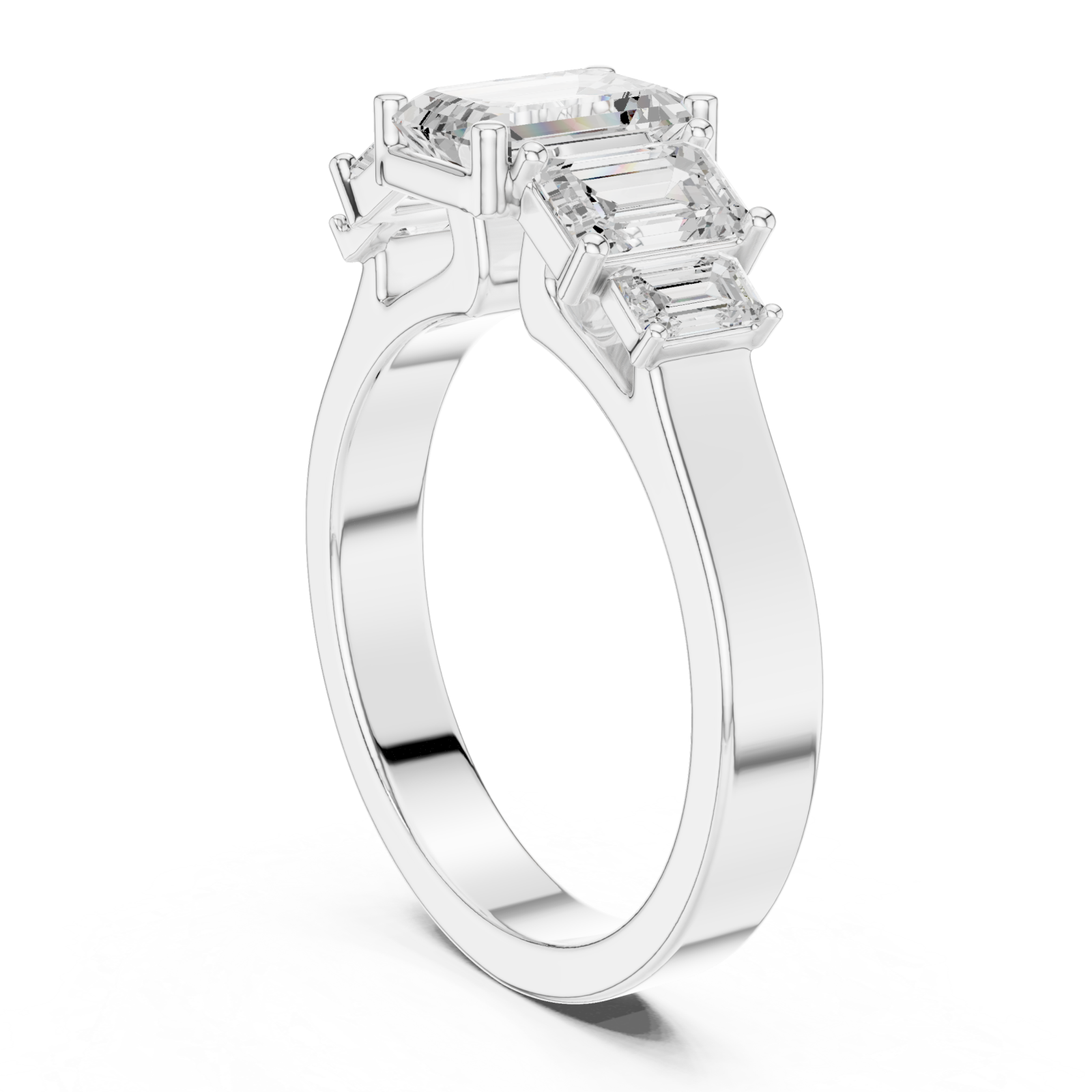  White Gold Sunrise Vaulted Elegance Ring Left View