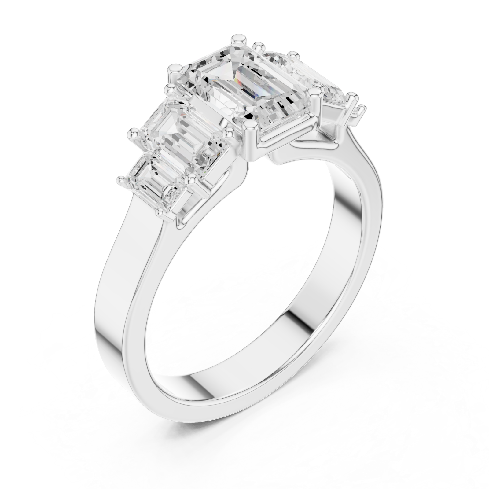  White Gold Sunrise Vaulted Elegance Ring Right View