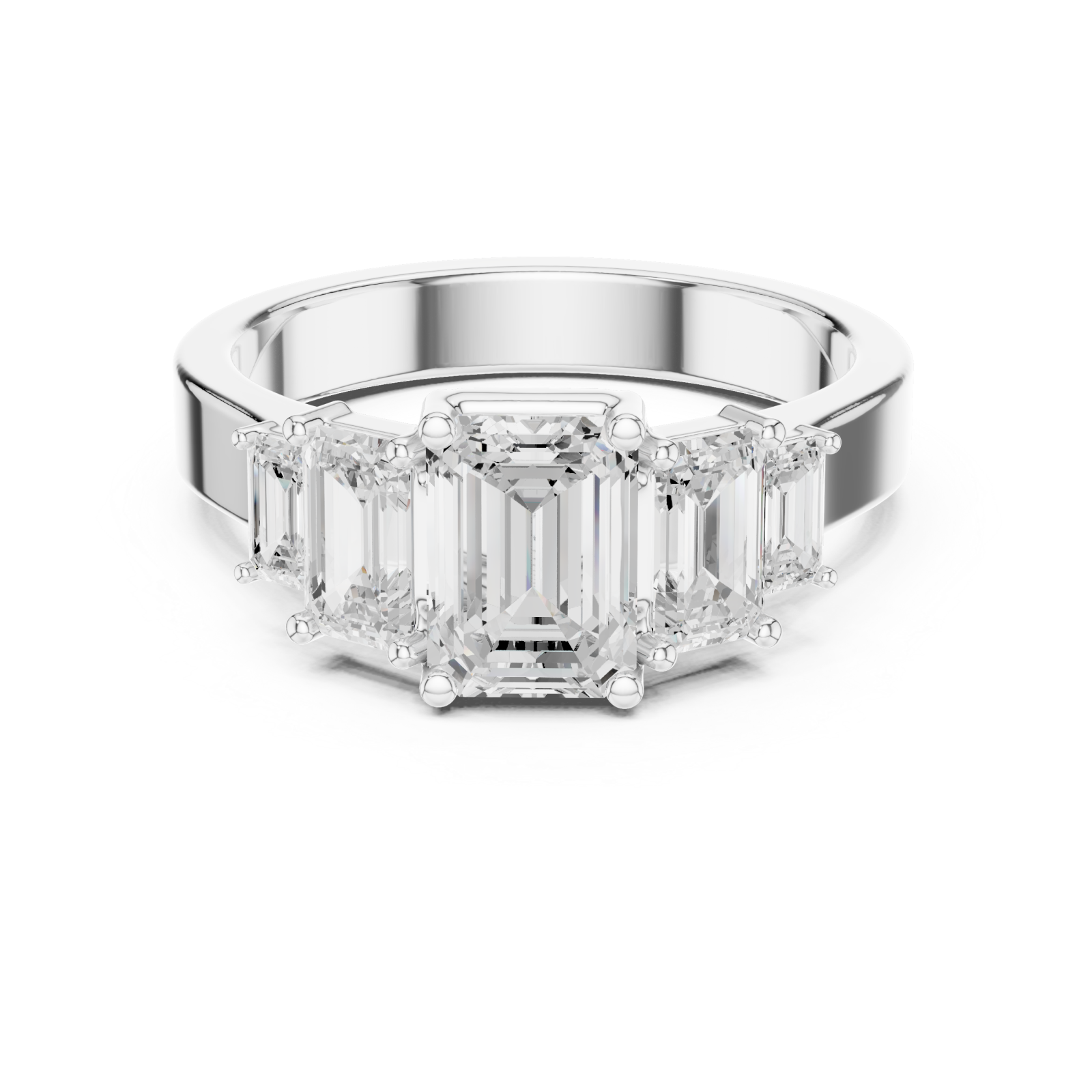  White Gold Sunrise Vaulted Elegance Ring Front View