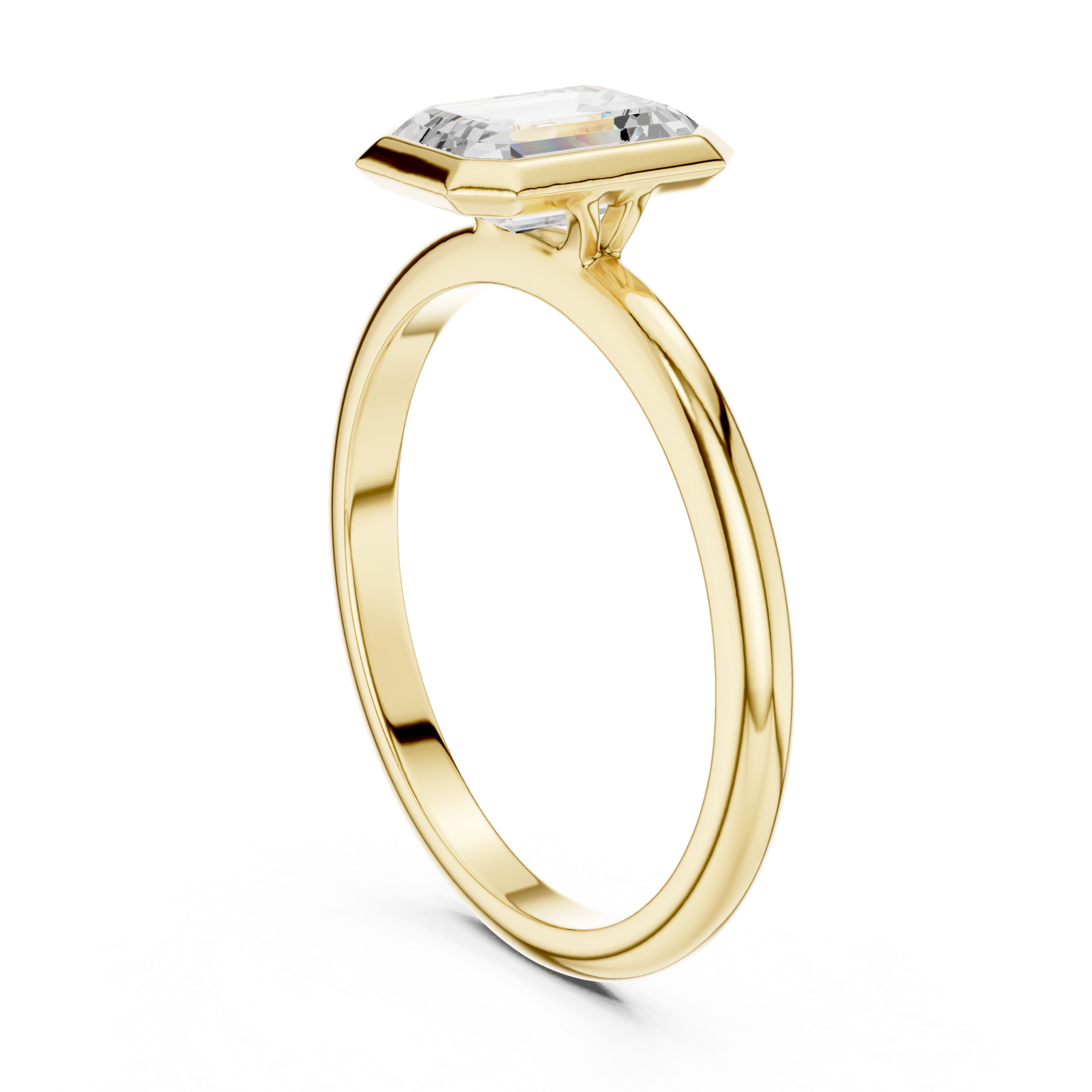  Gold Classic Emerald Illusion Ring Left View
