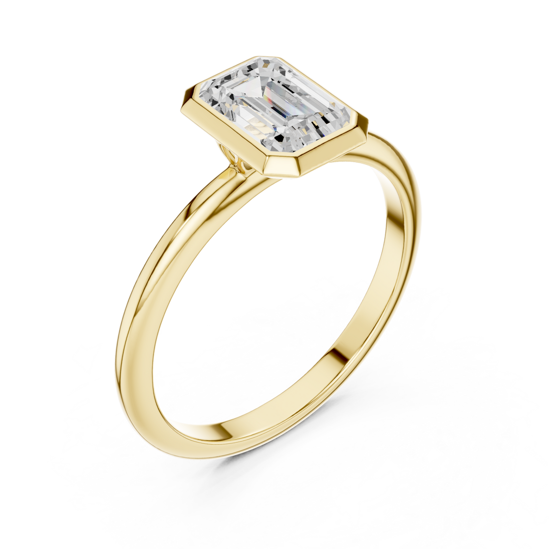 Gold Classic Emerald Illusion Ring Right View