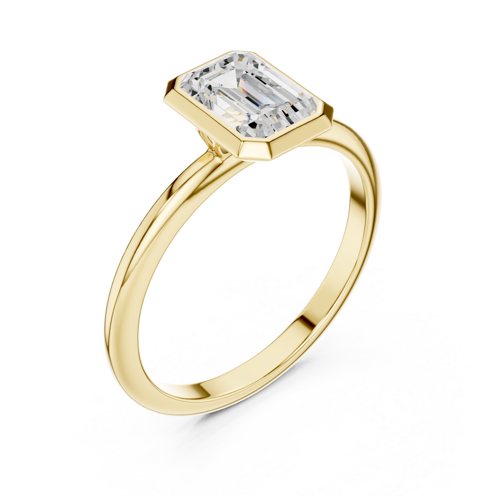 Gold Classic Emerald Illusion Ring Right View