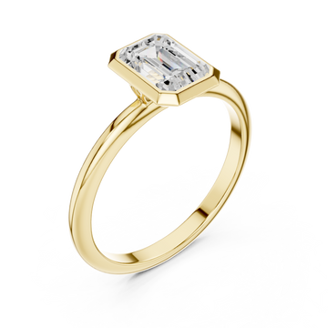 Gold Classic Emerald Illusion Ring Right View