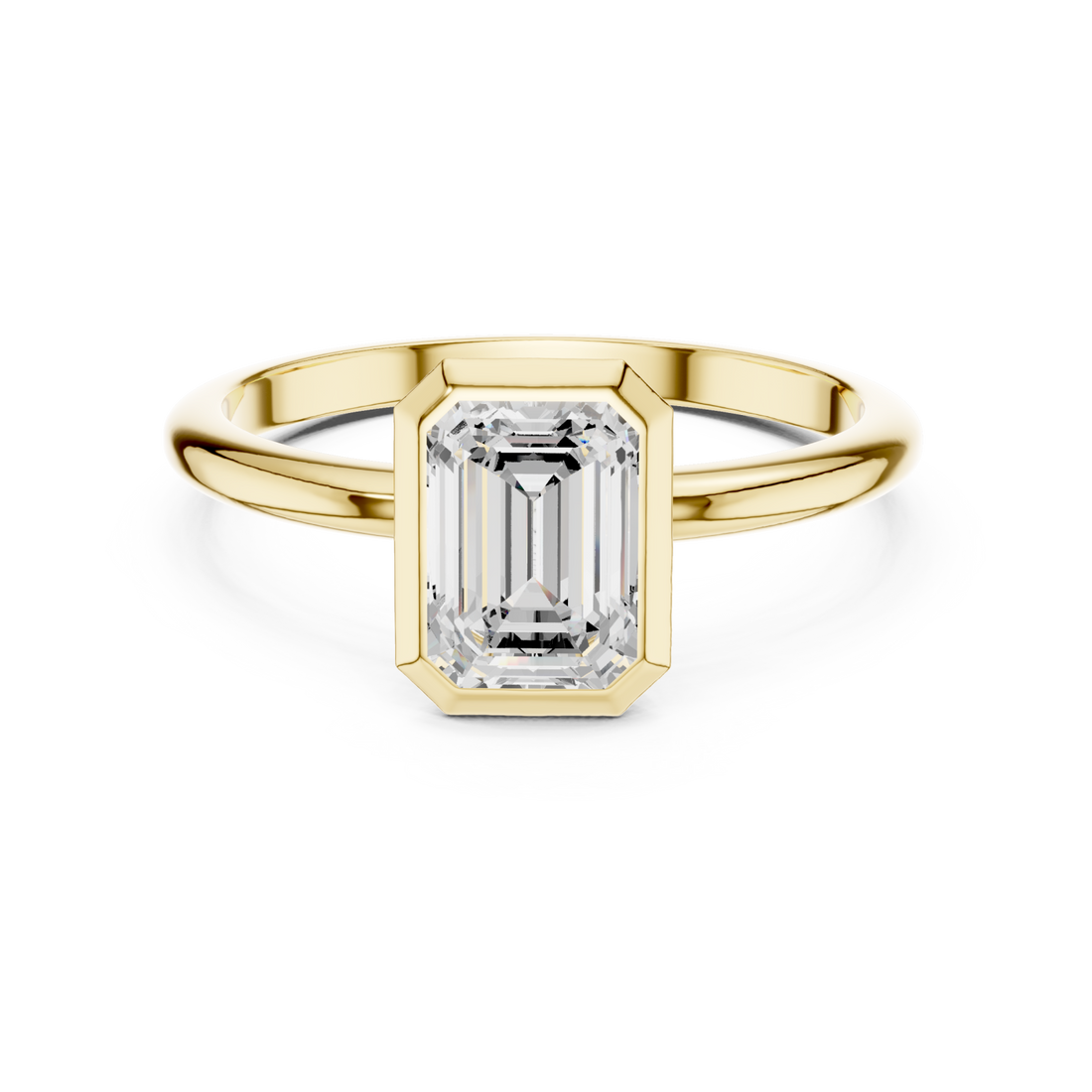 Gold Classic Emerald Illusion Ring Right View