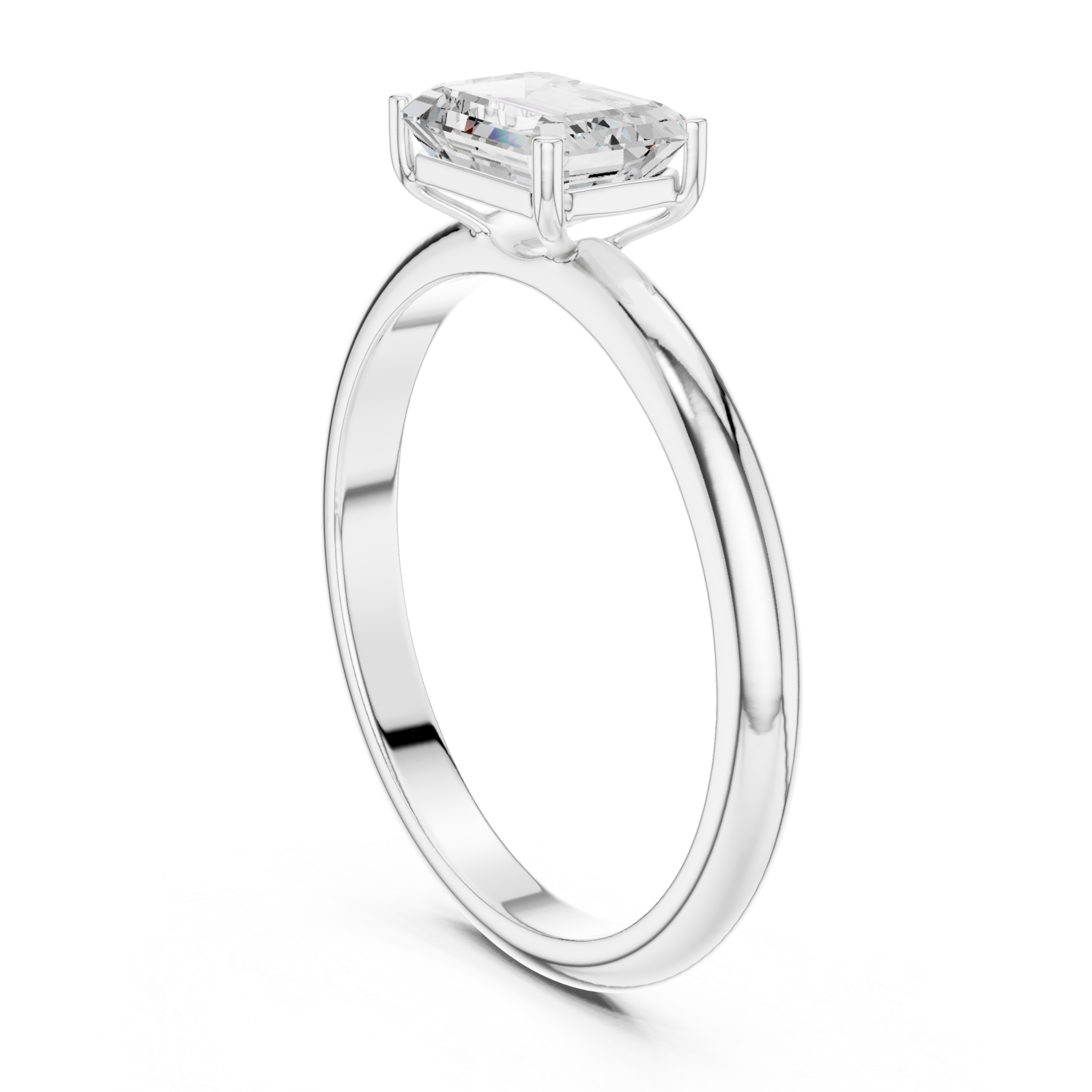  White Gold Majestic Lucent Perimeter Ring Left View
