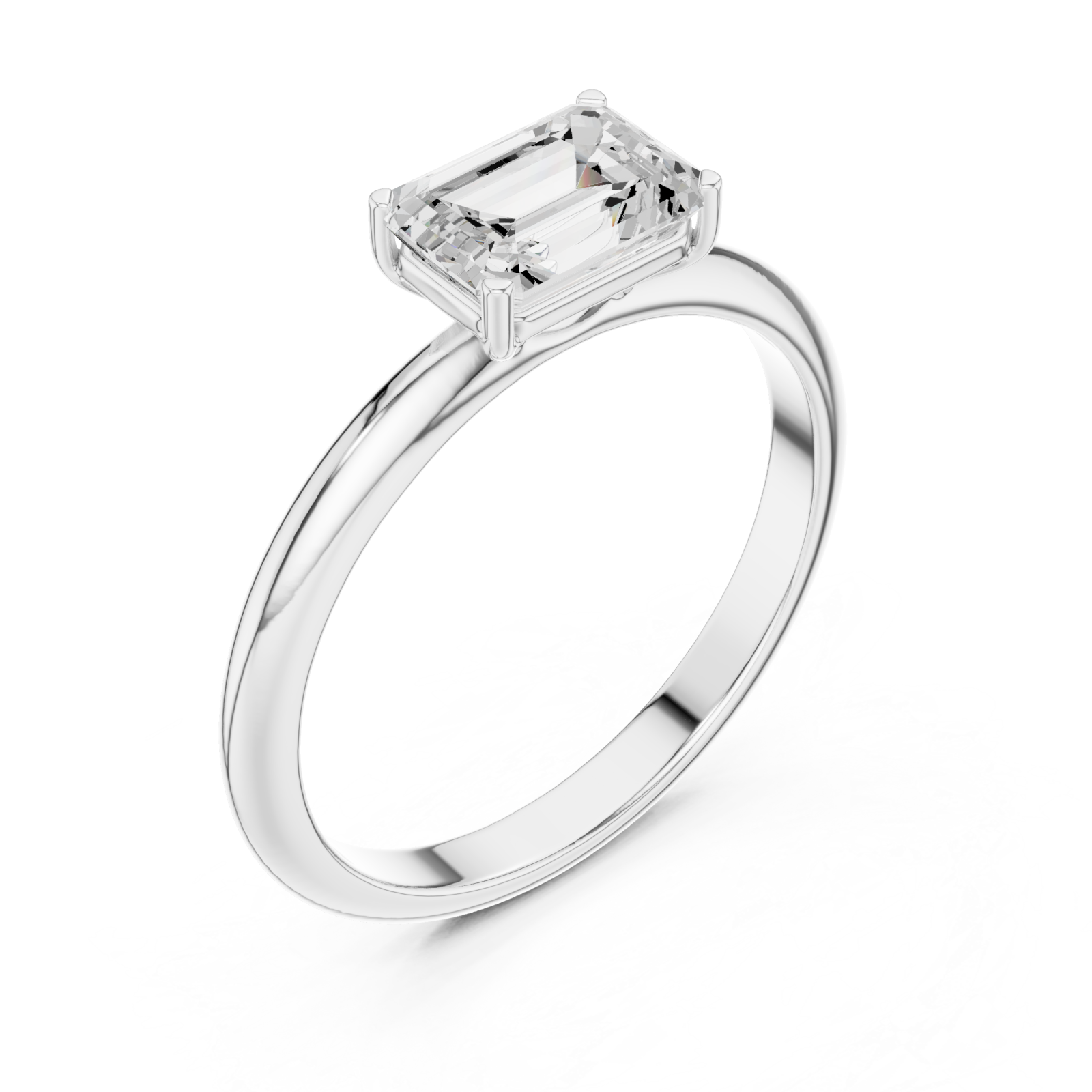  White Gold Majestic Lucent Perimeter Ring Right View