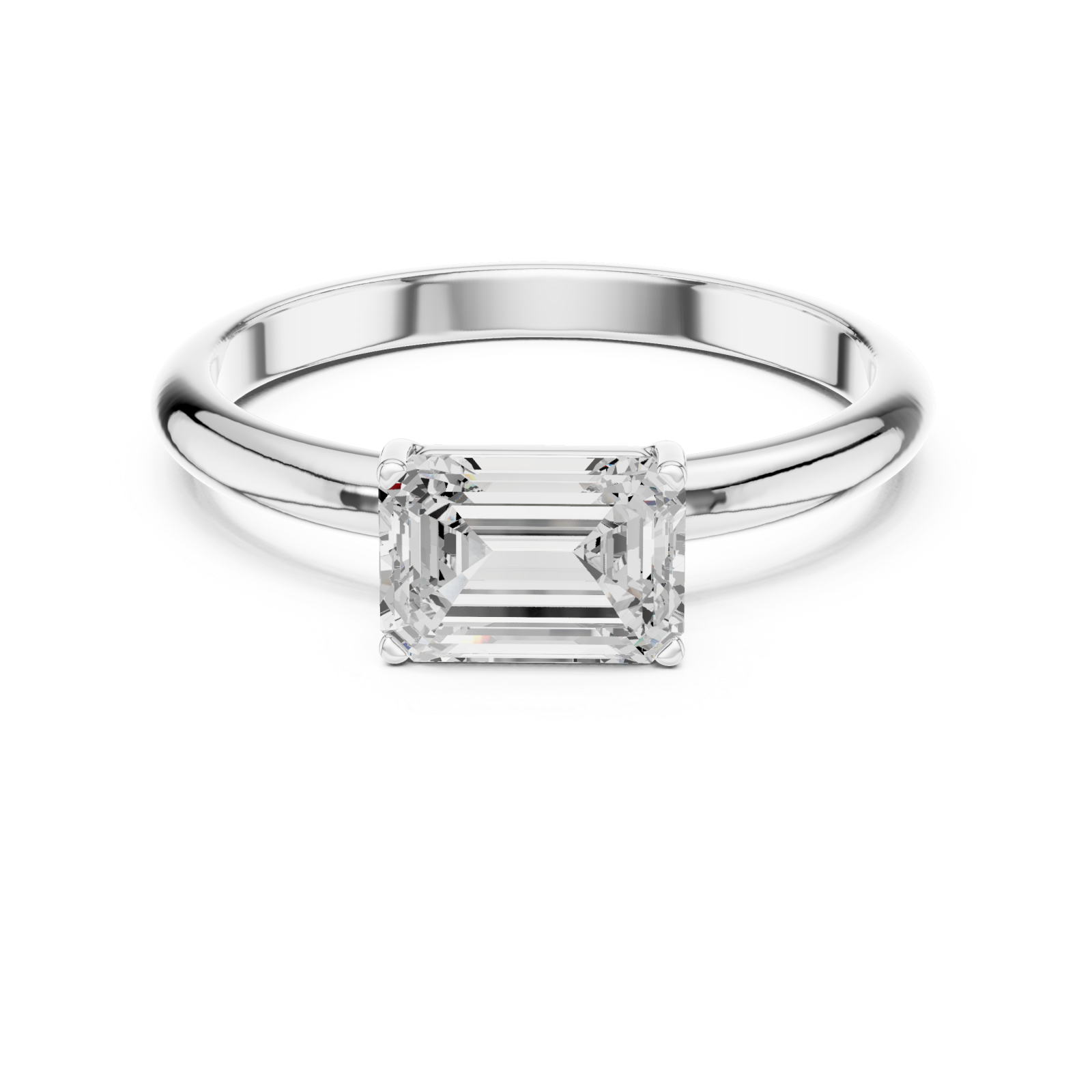  White Gold Majestic Lucent Perimeter Ring Front View