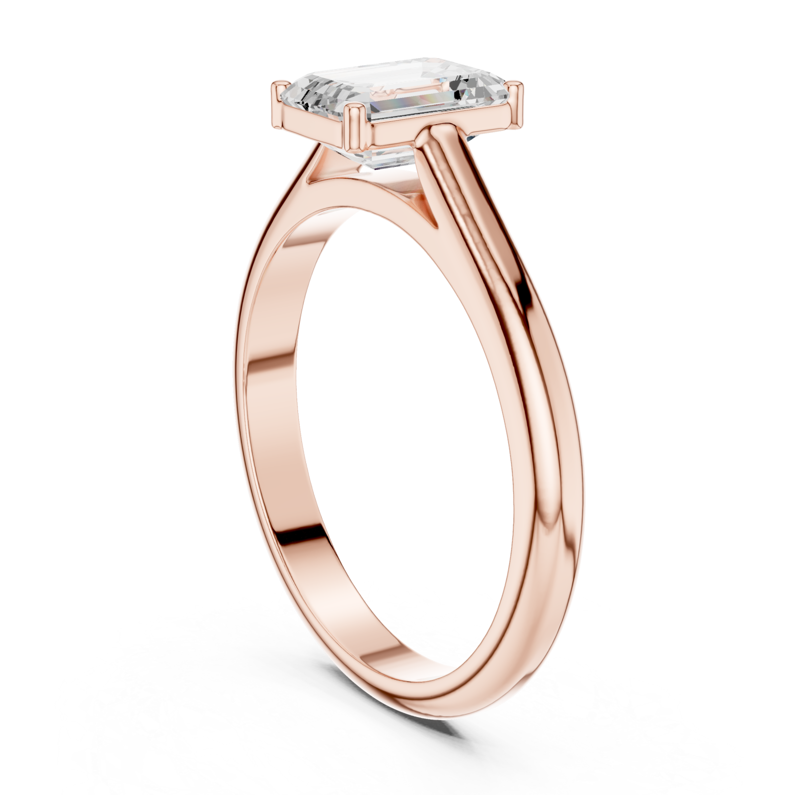  Rose Gold Elegance Defined Solo Engagement Ring Left View