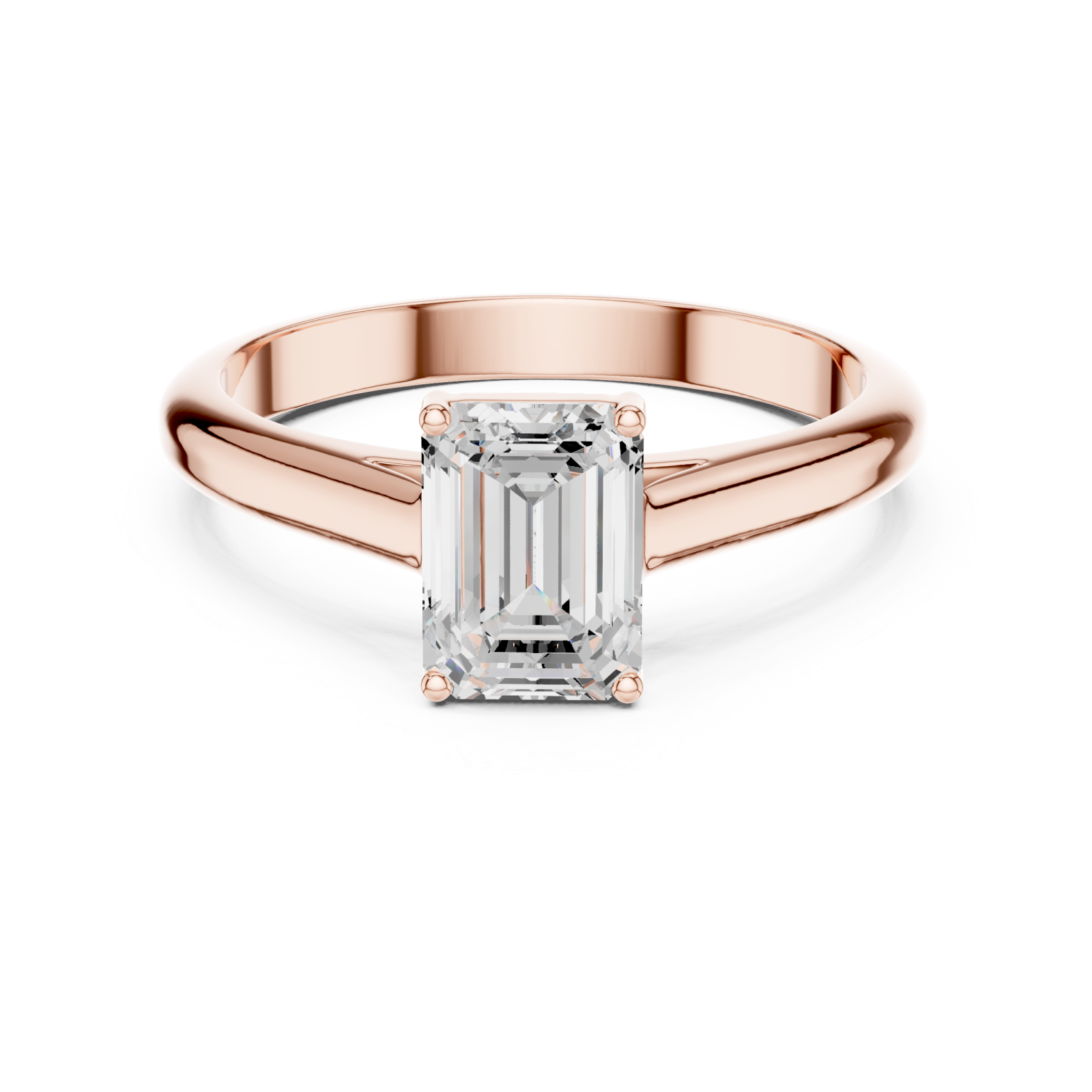  Rose Gold Elegance Defined Solo Engagement Ring Front View