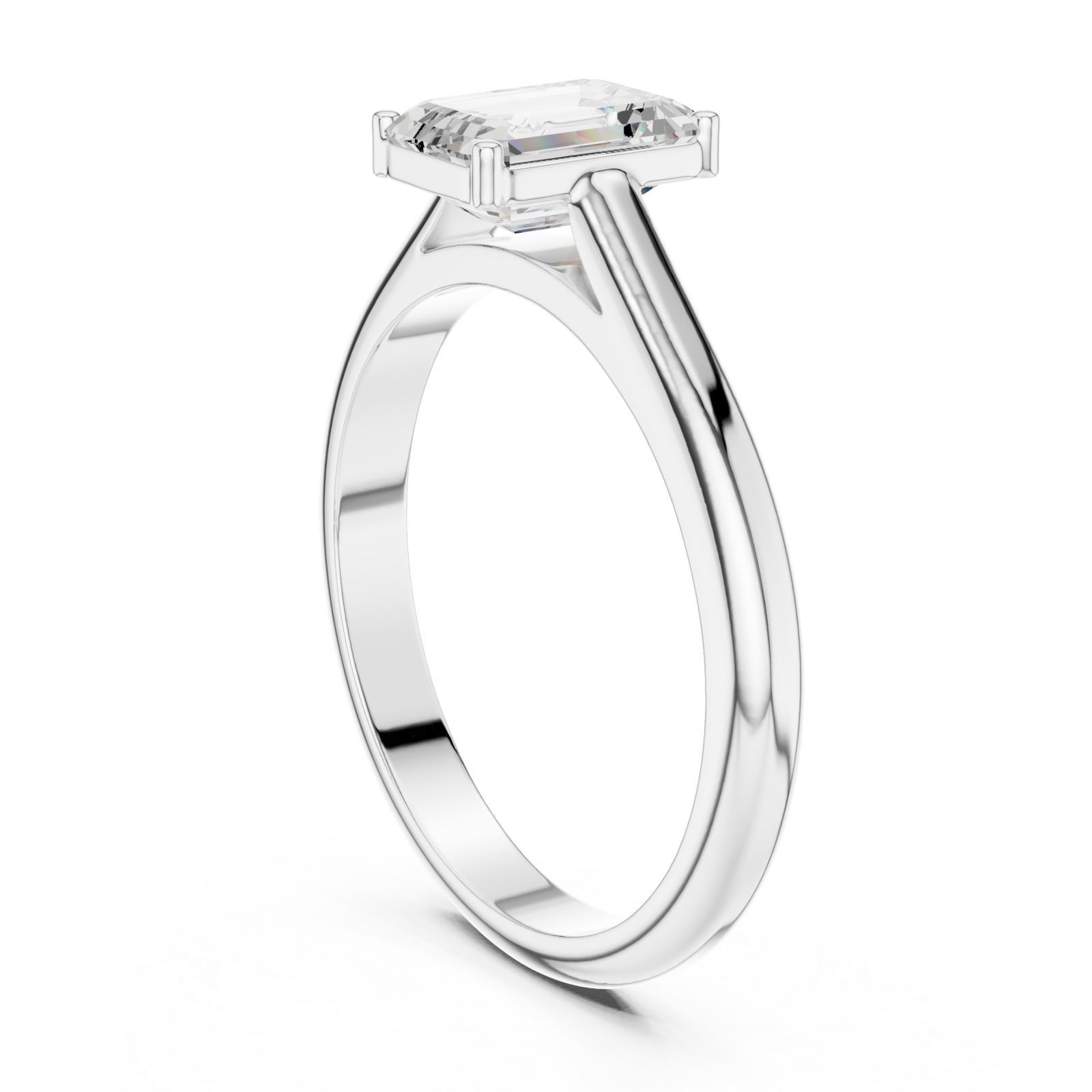  White Gold Elegance Defined Solo Engagement Ring Left View