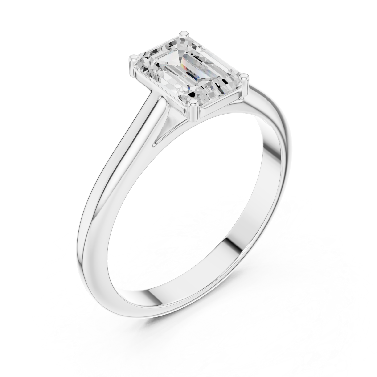  White Gold Elegance Defined Solo Engagement Ring Right View