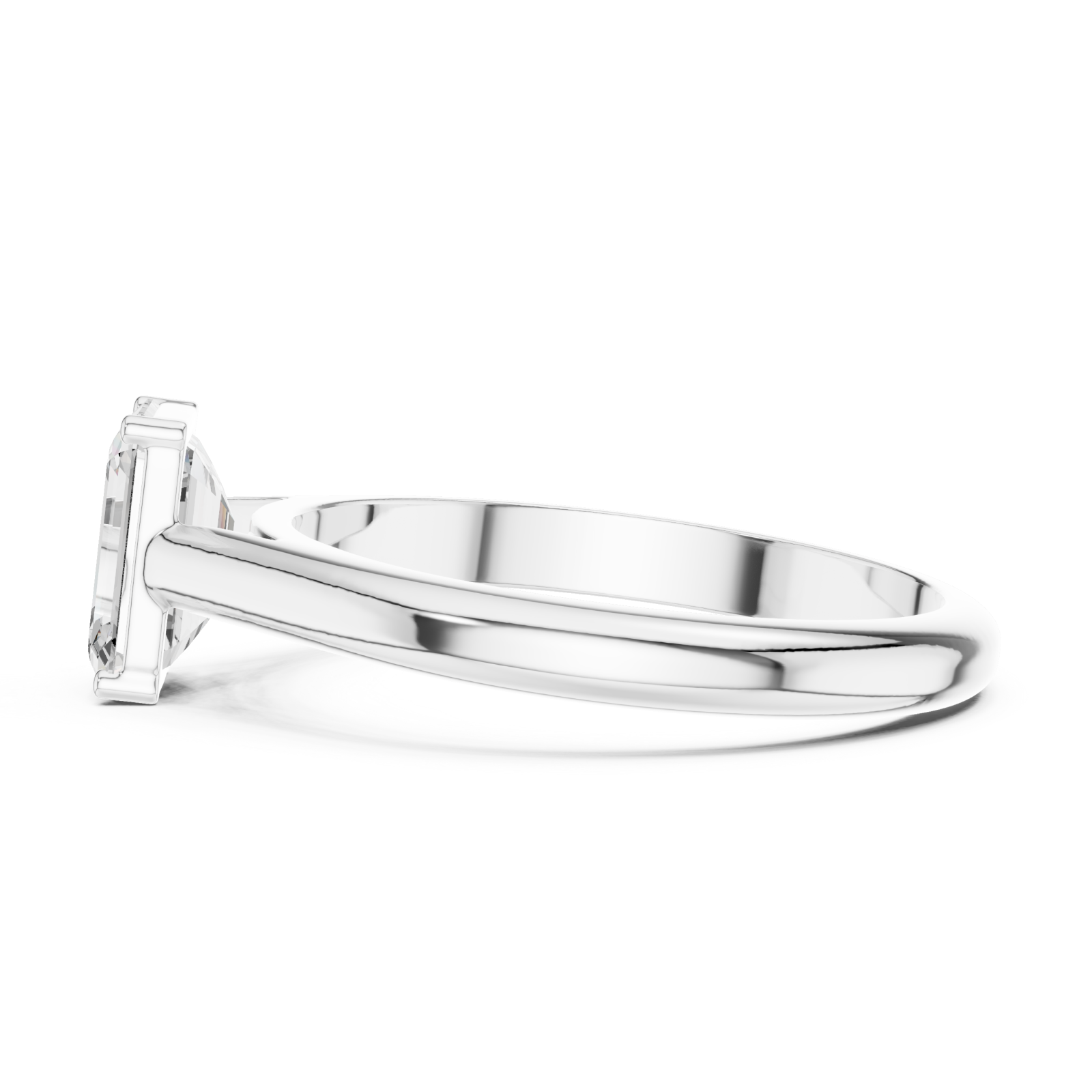  White Gold Elegance Defined Solo Engagement Ring Side View