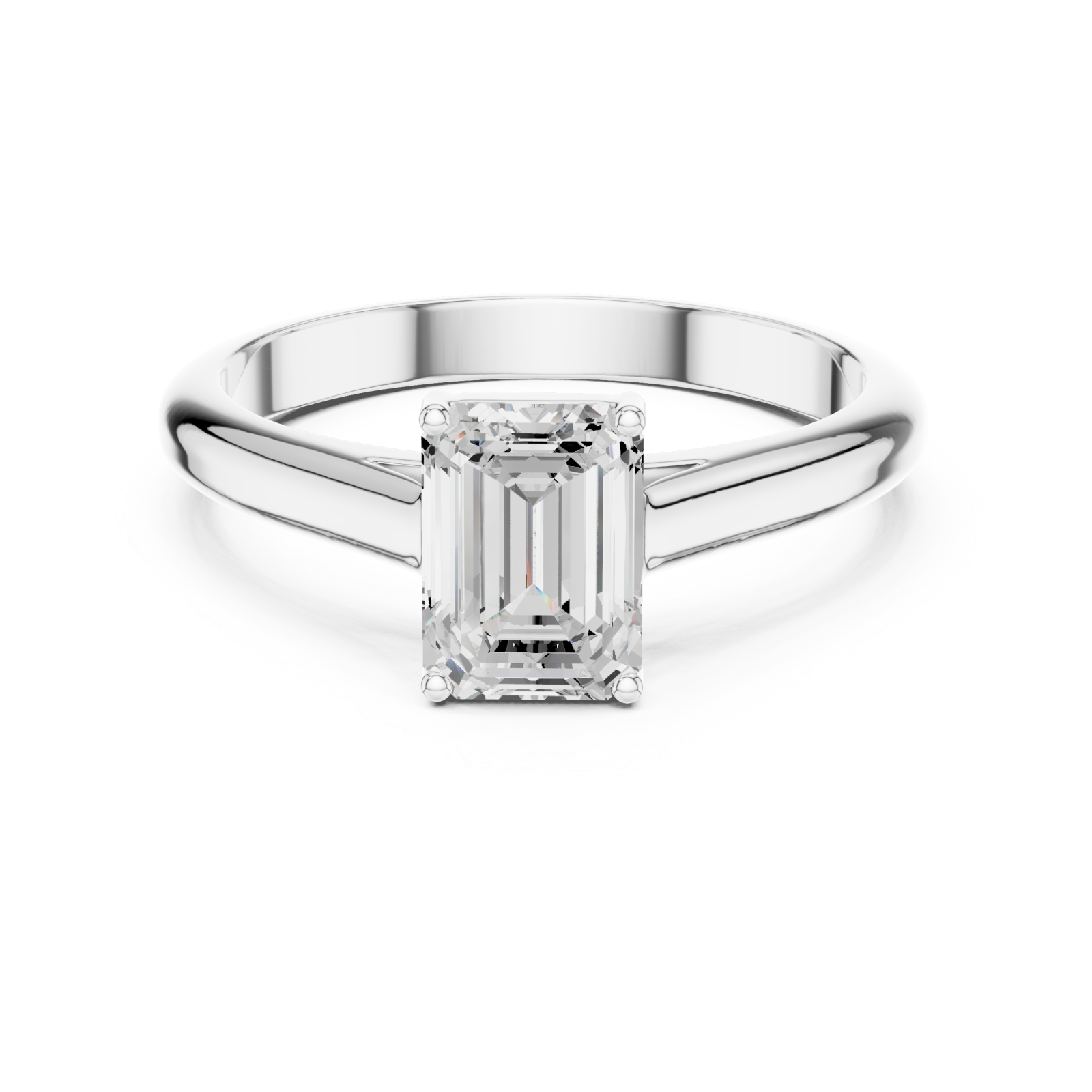  White Gold Elegance Defined Solo Engagement Ring Front View