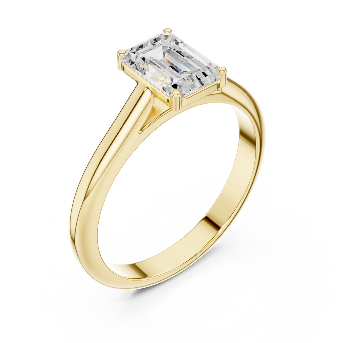 Gold Elegance Defined Solo Engagement Ring Right View