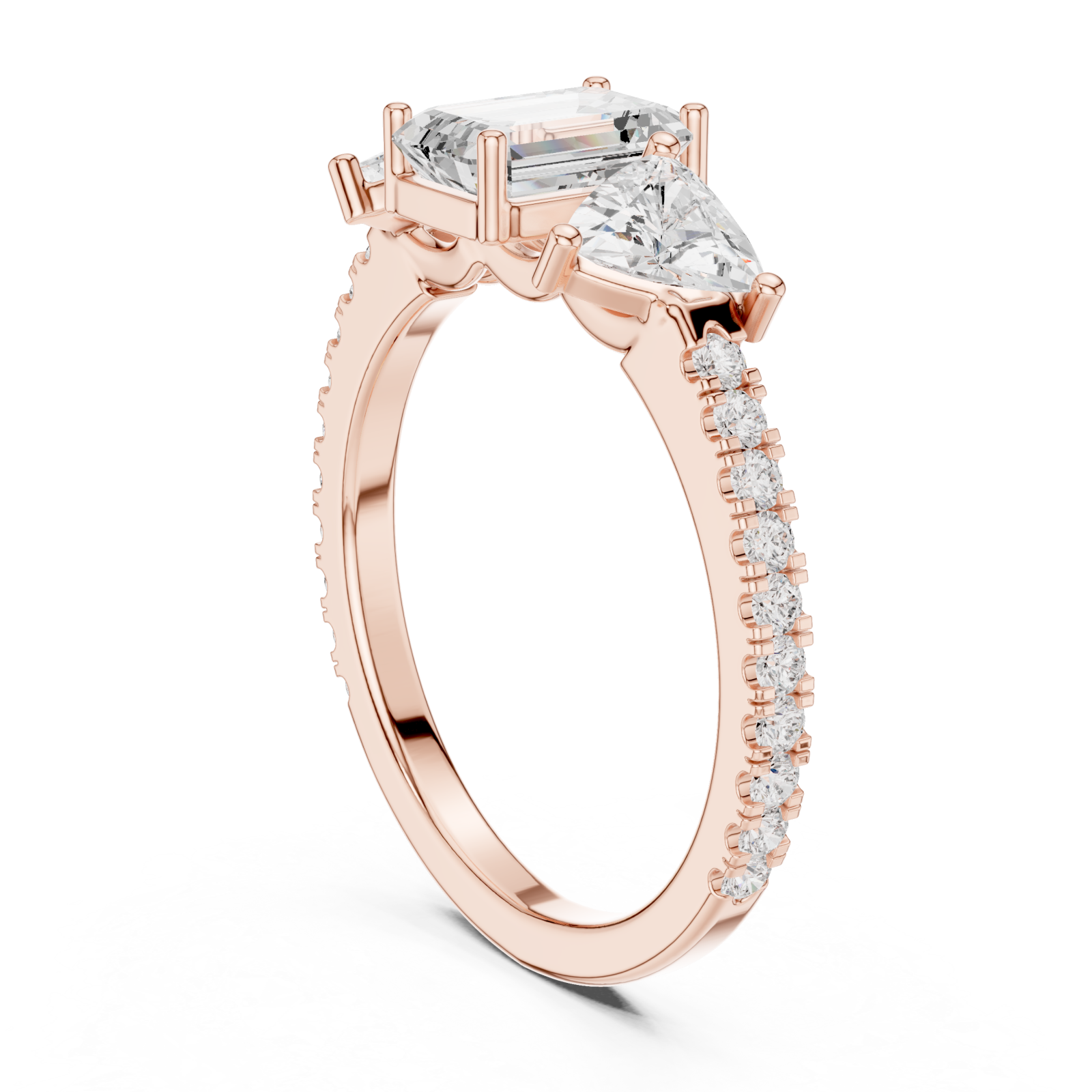  Rose Gold Eternal Light Reflection Engagement Ring Left View
