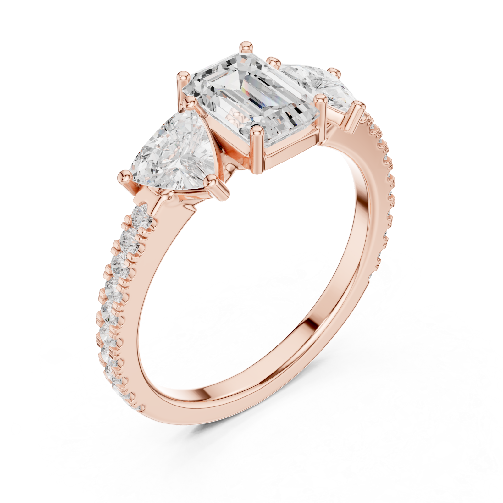  Rose Gold Eternal Light Reflection Engagement Ring Right View