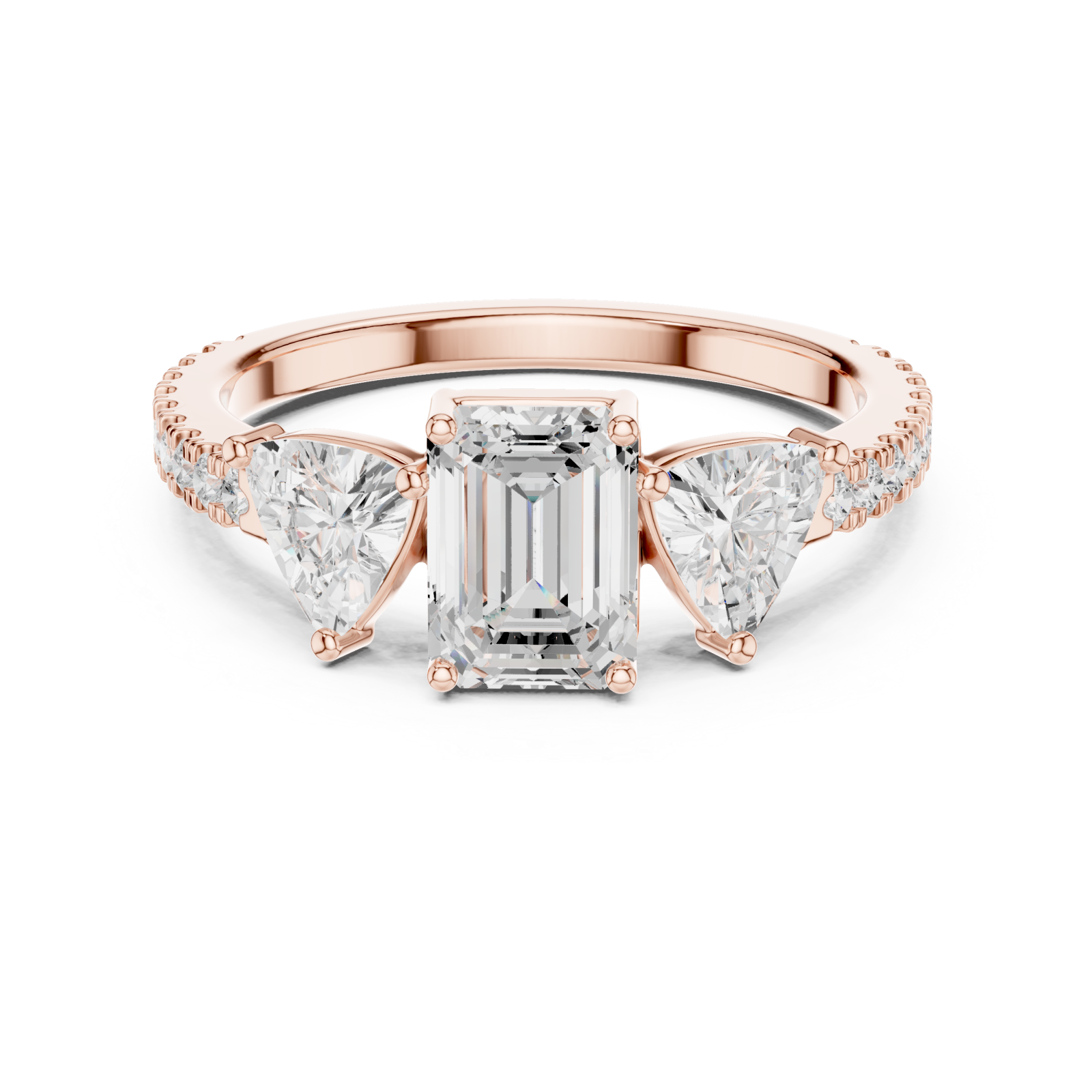  Rose Gold Eternal Light Reflection Engagement Ring Front View
