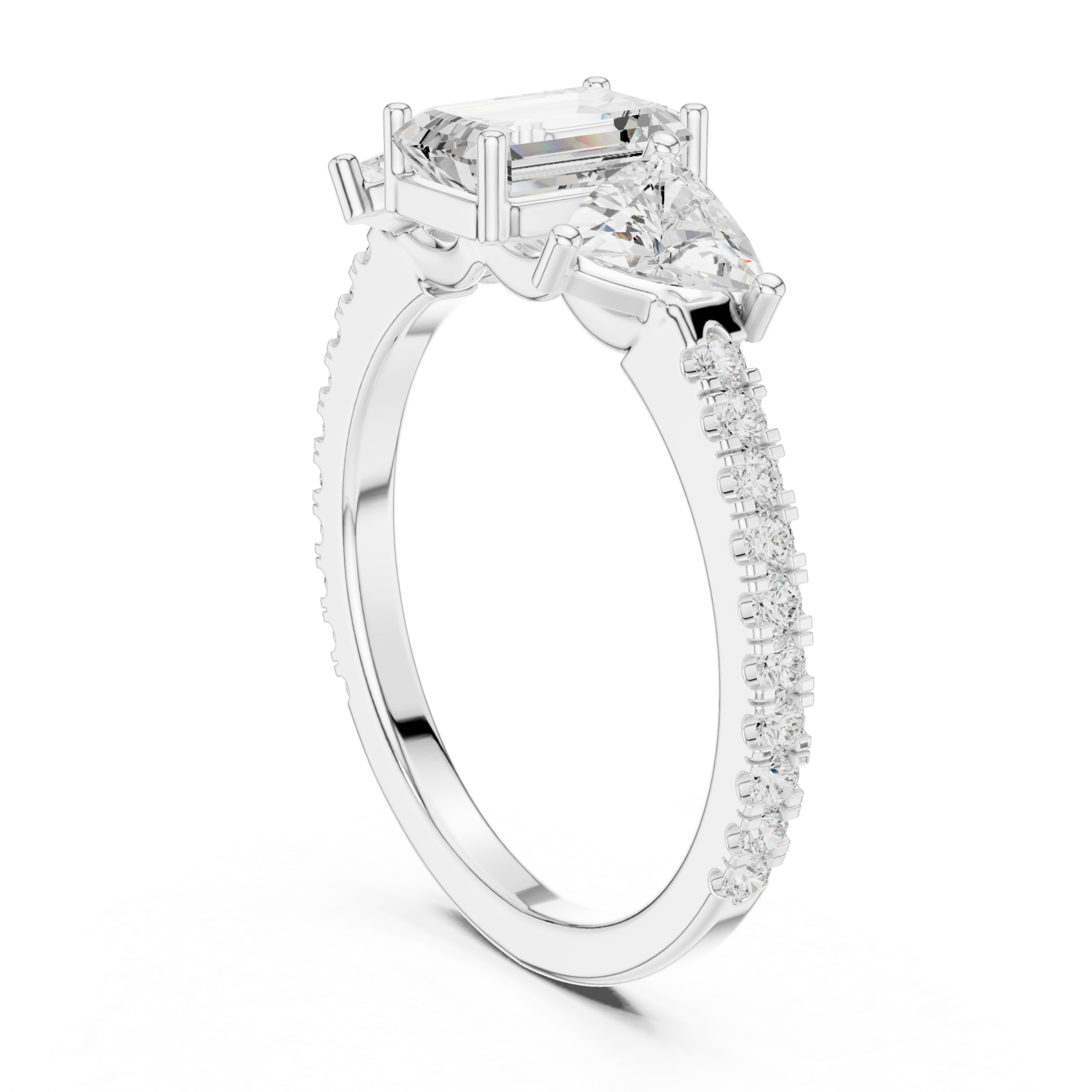  White Gold Eternal Light Reflection Engagement Ring Left View