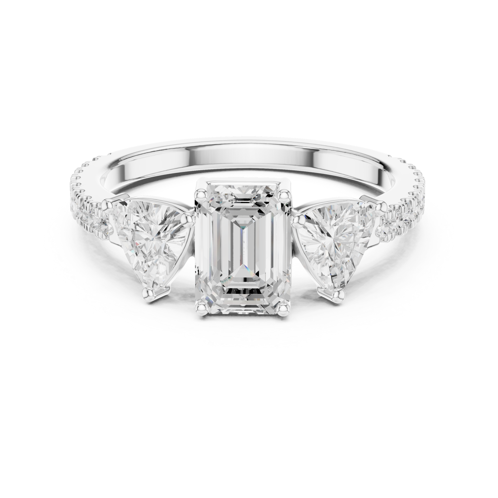  White Gold Eternal Light Reflection Engagement Ring Front View