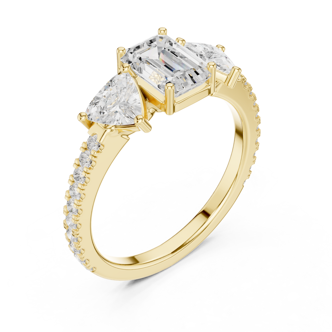 Gold Eternal Light Reflection Engagement Ring Right View