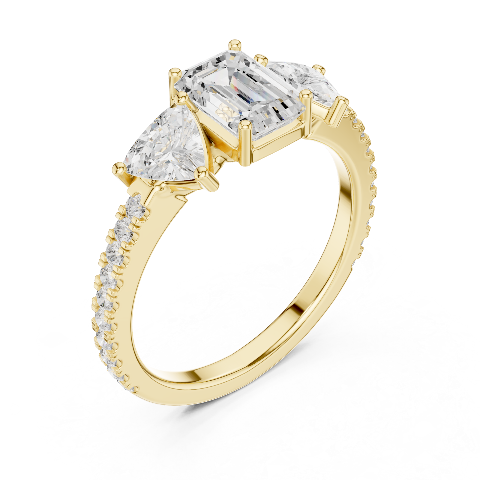 Gold Eternal Light Reflection Engagement Ring Right View