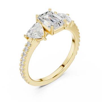 Gold Eternal Light Reflection Engagement Ring Right View