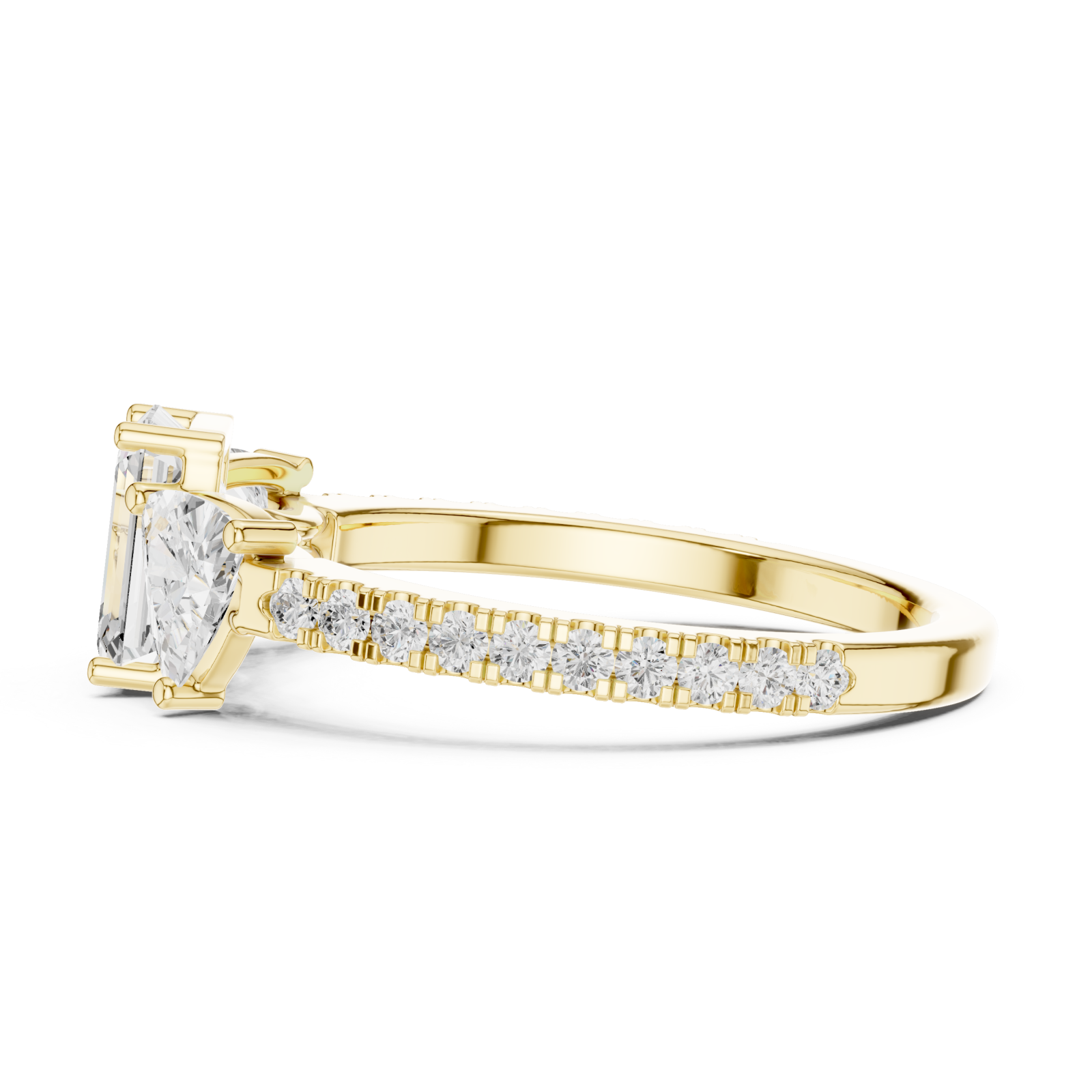  Gold Eternal Light Reflection Engagement Ring Side View