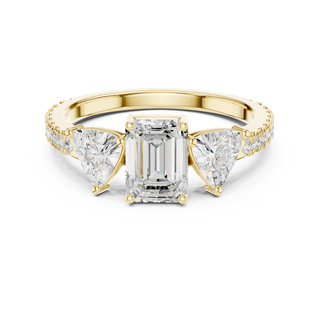 Gold Eternal Light Reflection Engagement Ring Right View