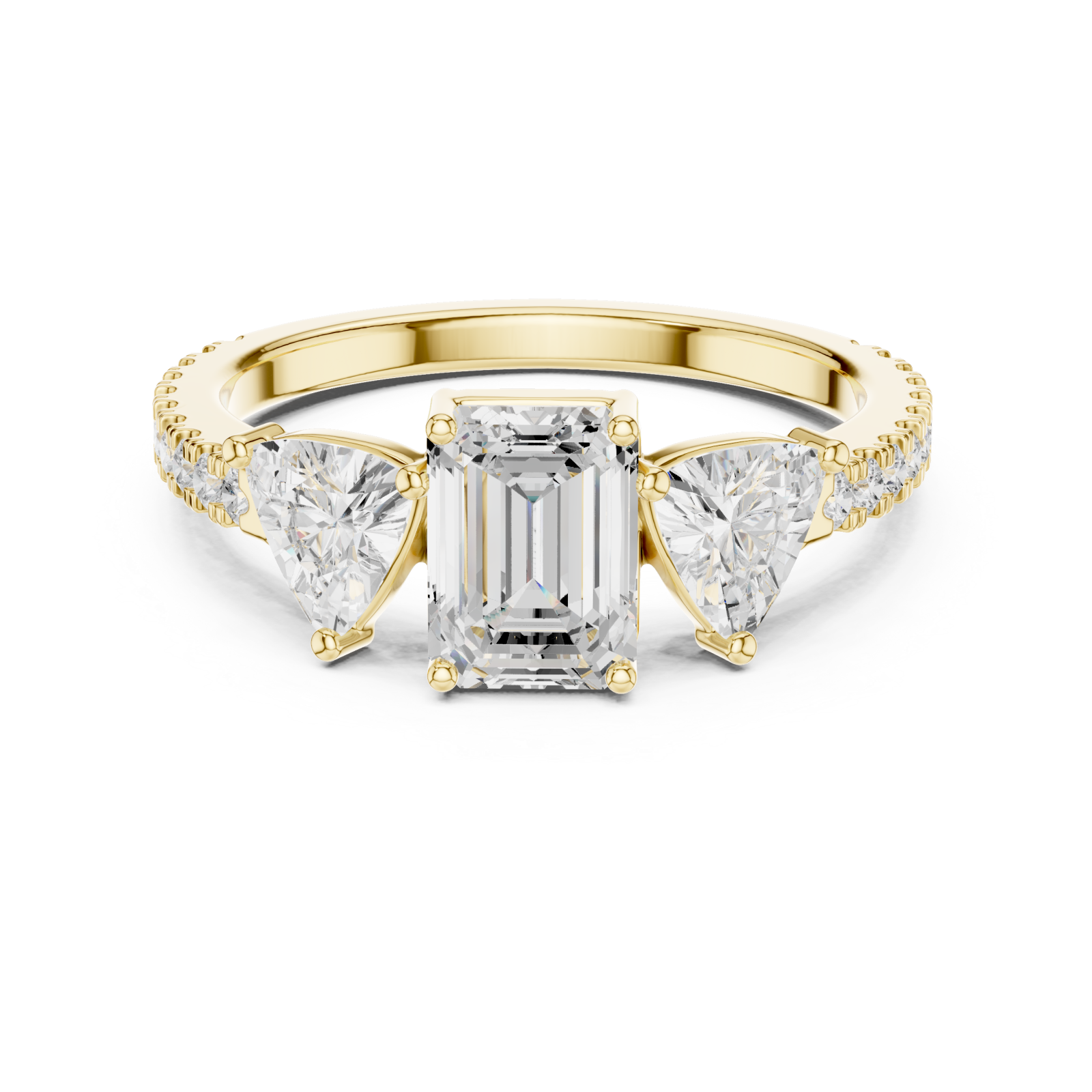  Gold Eternal Light Reflection Engagement Ring Front View