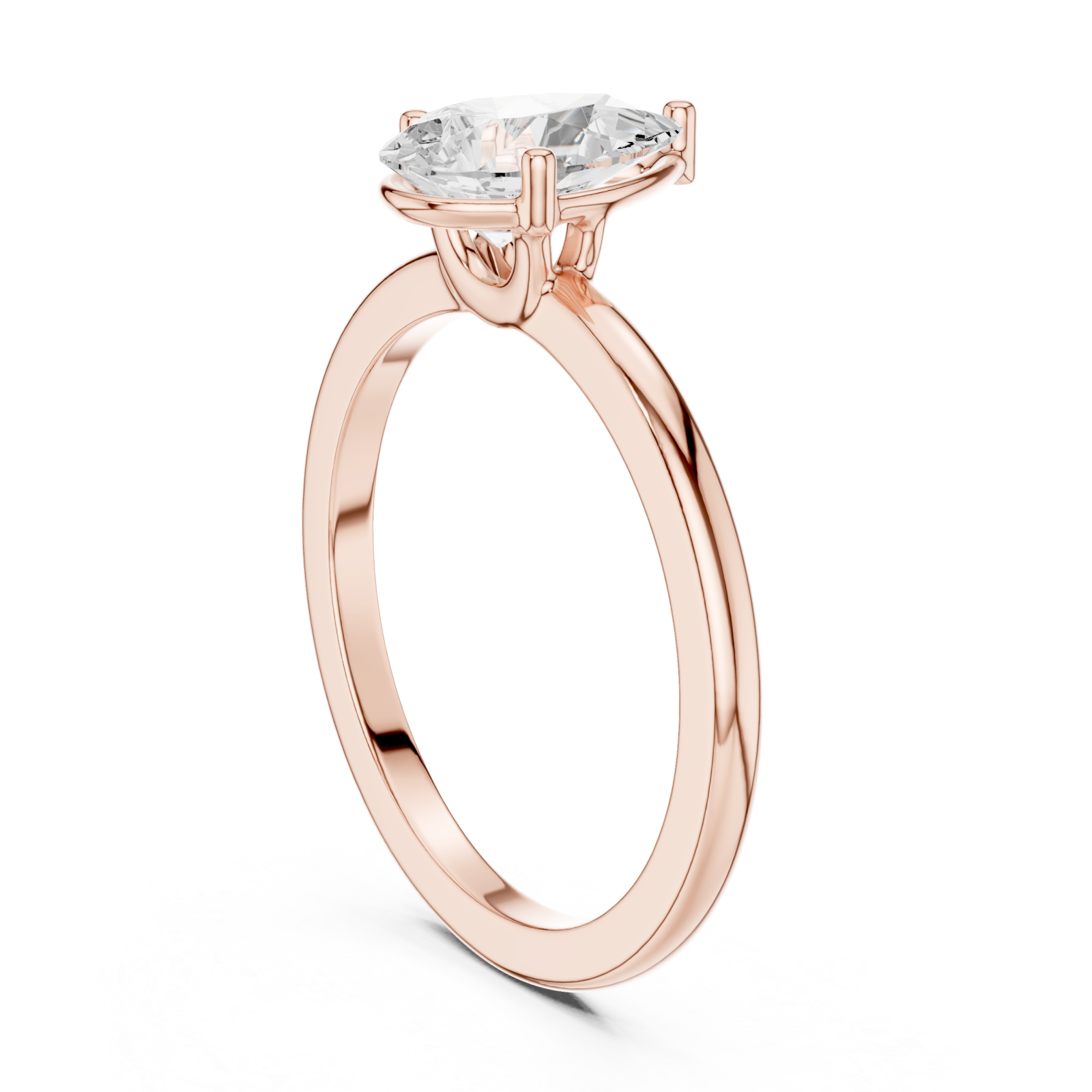  Rose Gold Opaline Promise Petite Solitaire Band Left View