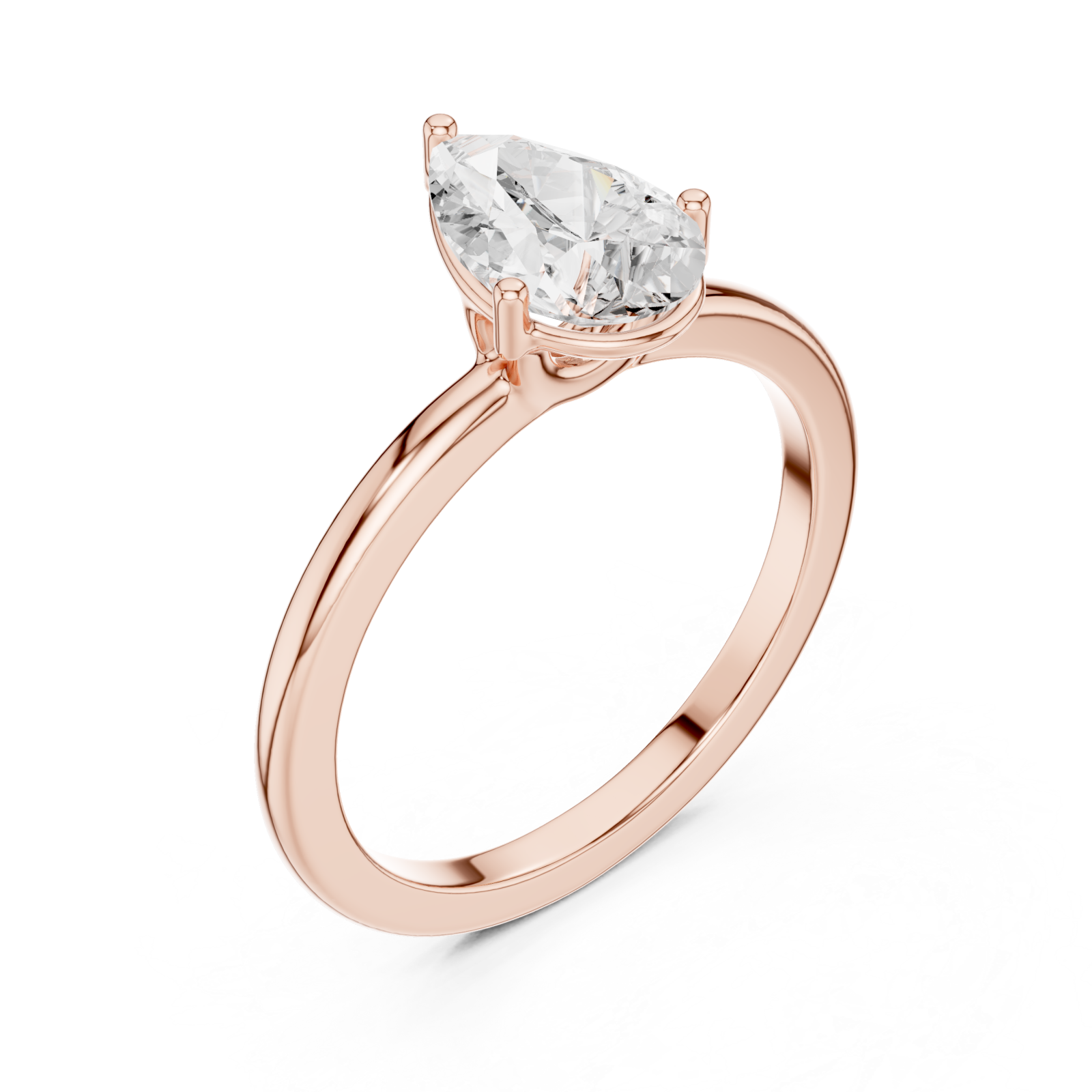  Rose Gold Opaline Promise Petite Solitaire Band Right View