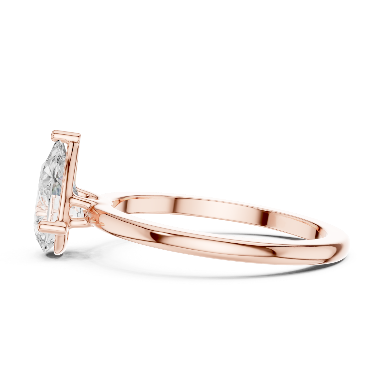  Rose Gold Opaline Promise Petite Solitaire Band Side View