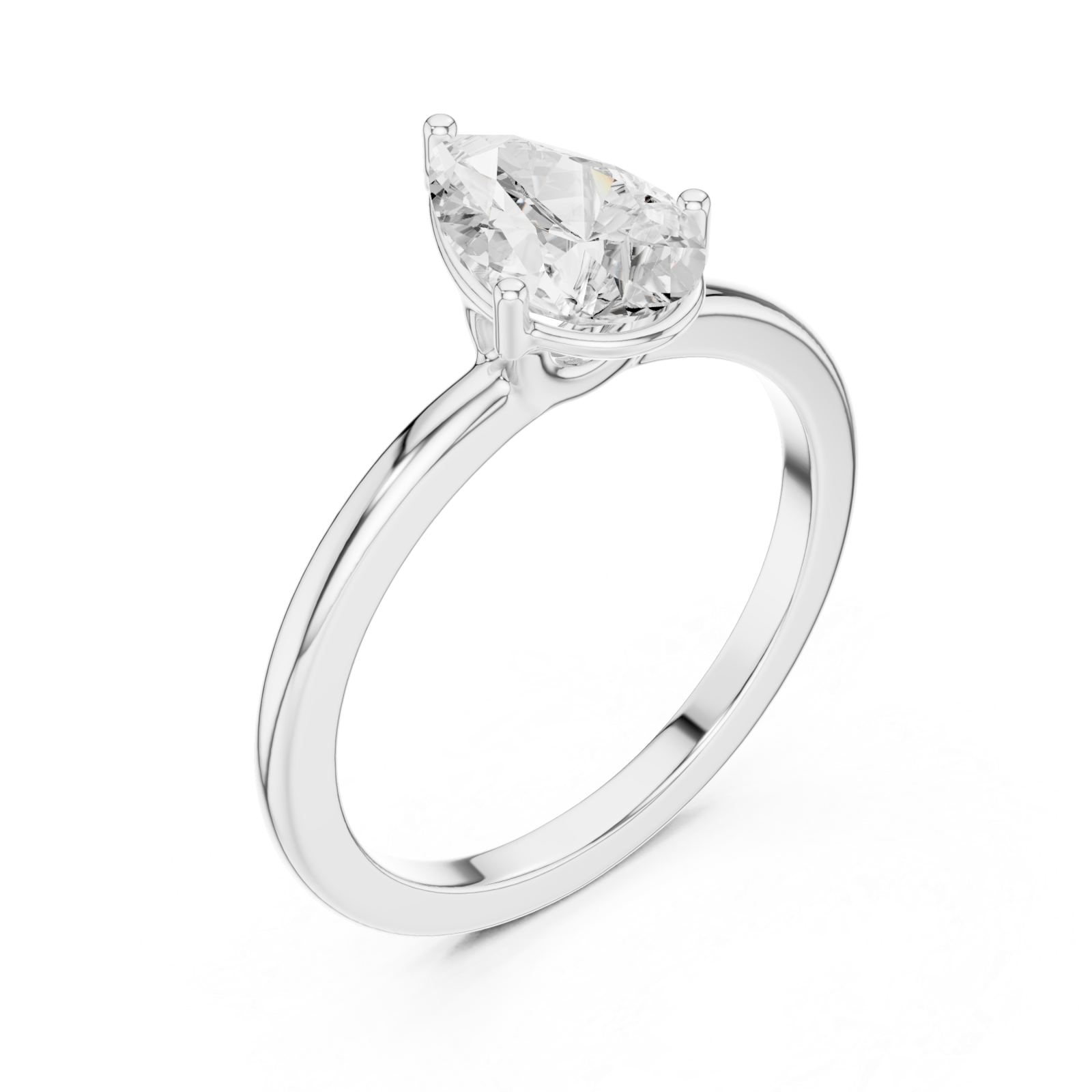  White Gold Opaline Promise Petite Solitaire Band Right View