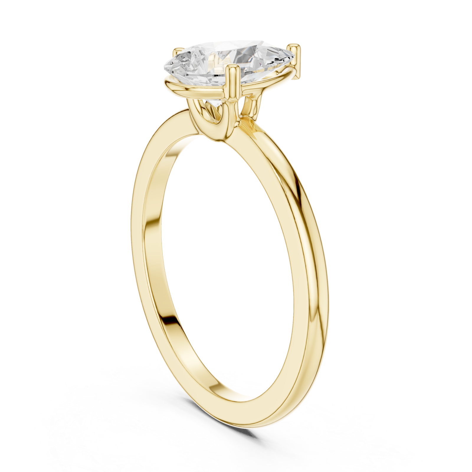  Gold Opaline Promise Petite Solitaire Band Left View