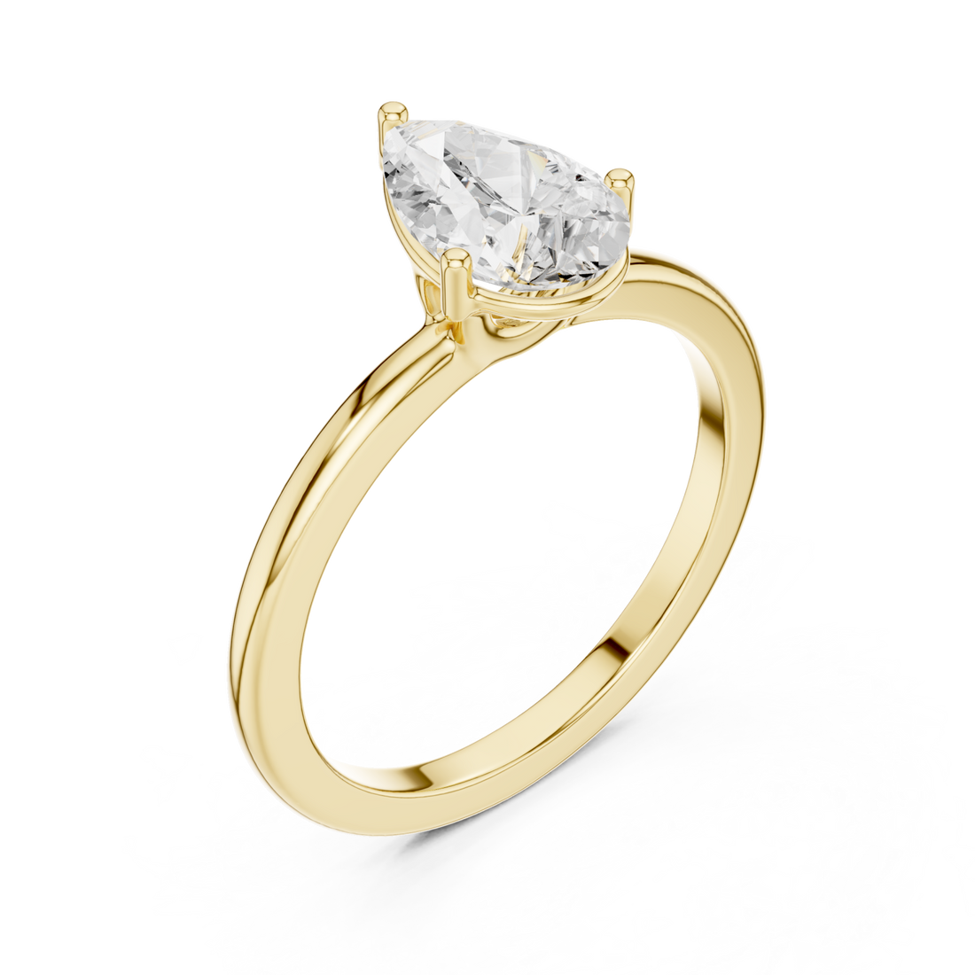 Gold Opaline Promise Petite Solitaire Band Right View