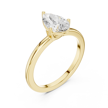 Gold Opaline Promise Petite Solitaire Band Right View