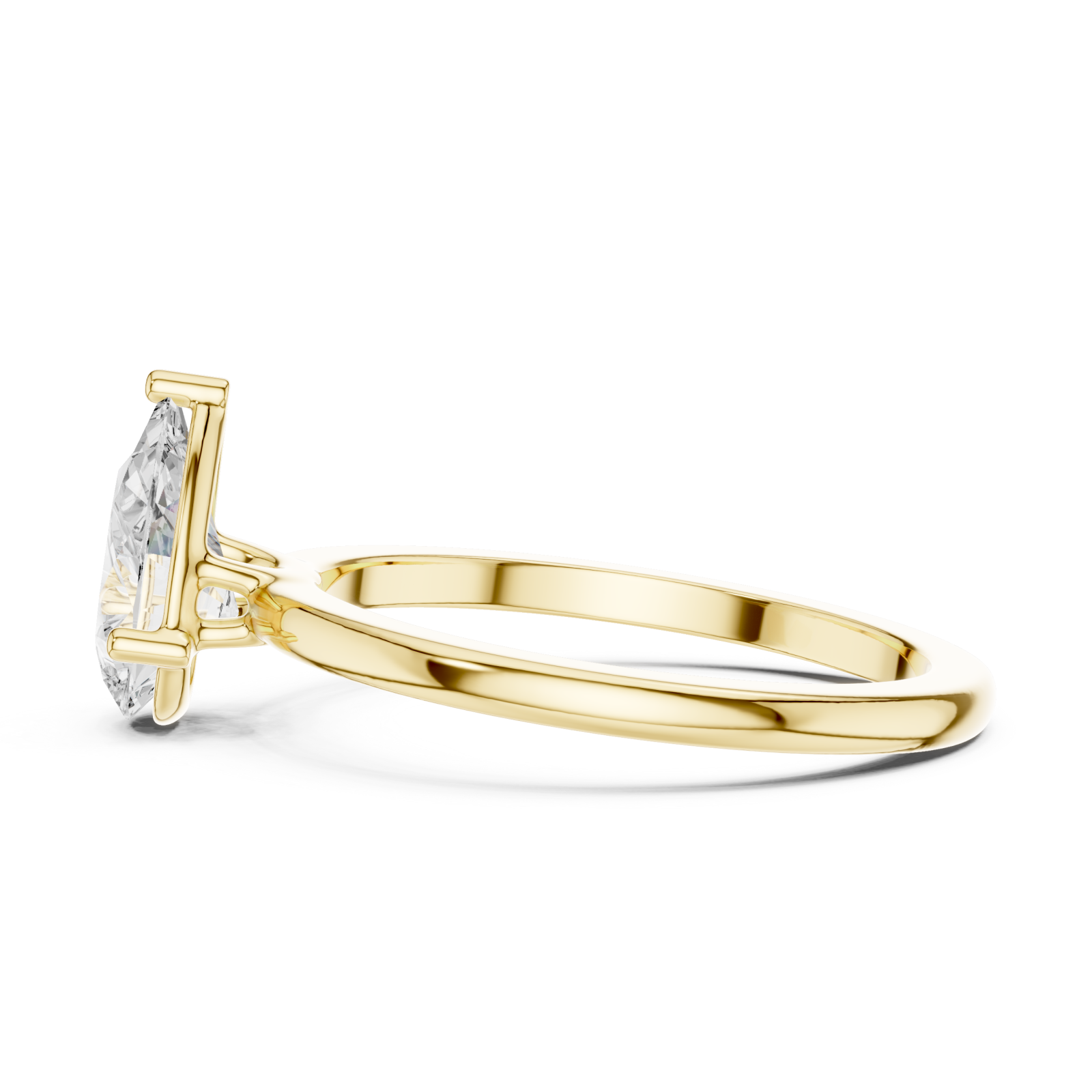  Gold Opaline Promise Petite Solitaire Band Side View