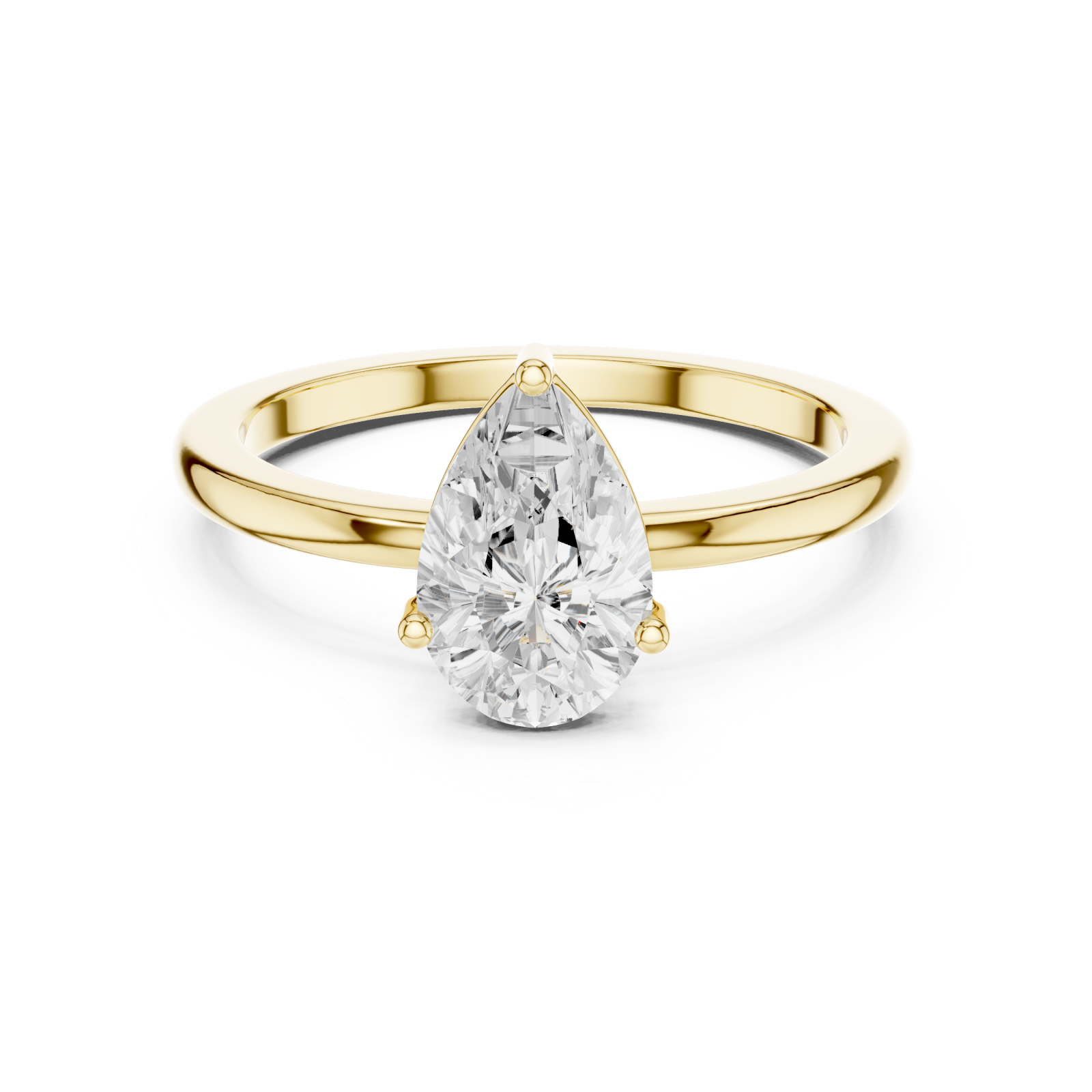  Gold Opaline Promise Petite Solitaire Band Front View