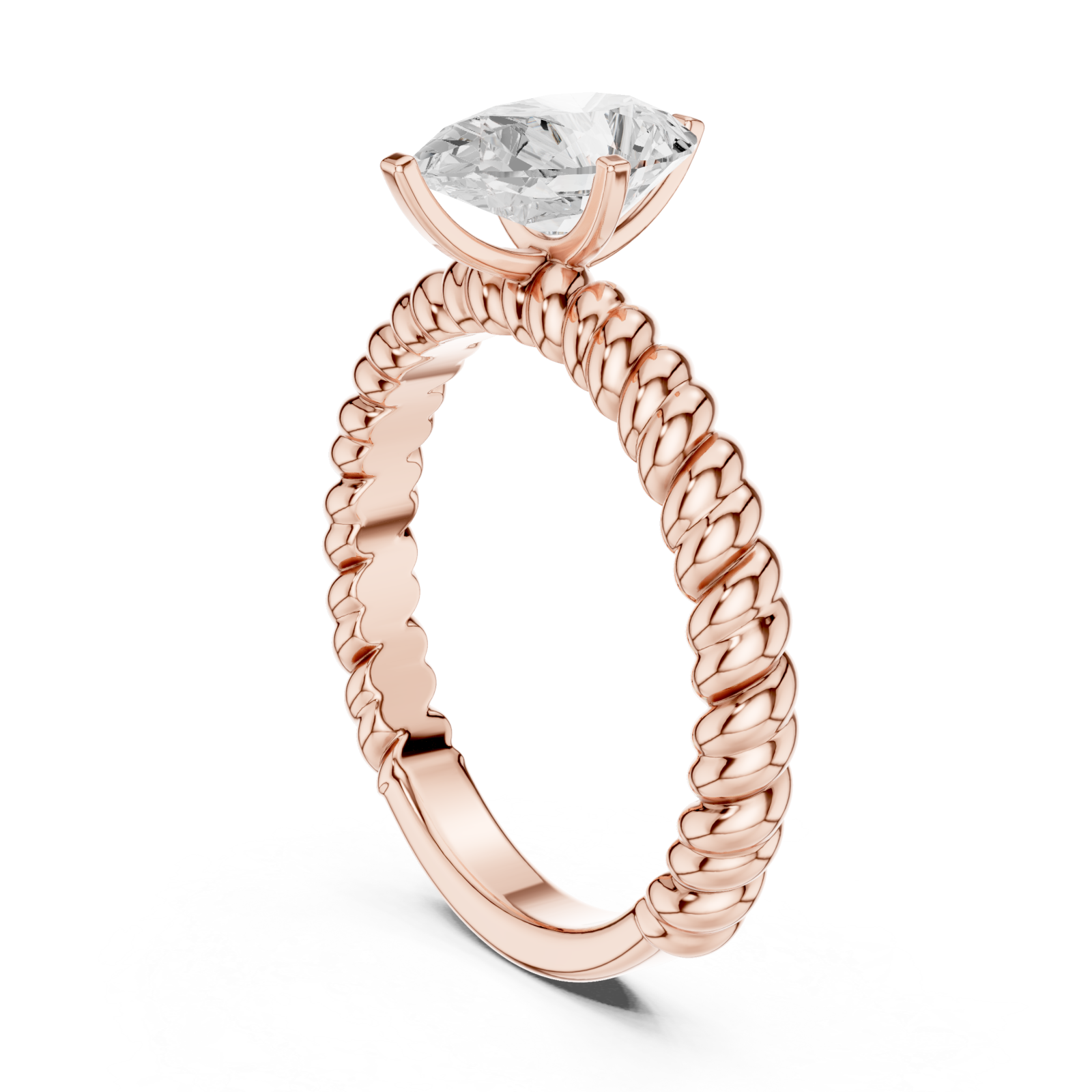  Rose Gold Petite Weave Statement Ring Left View