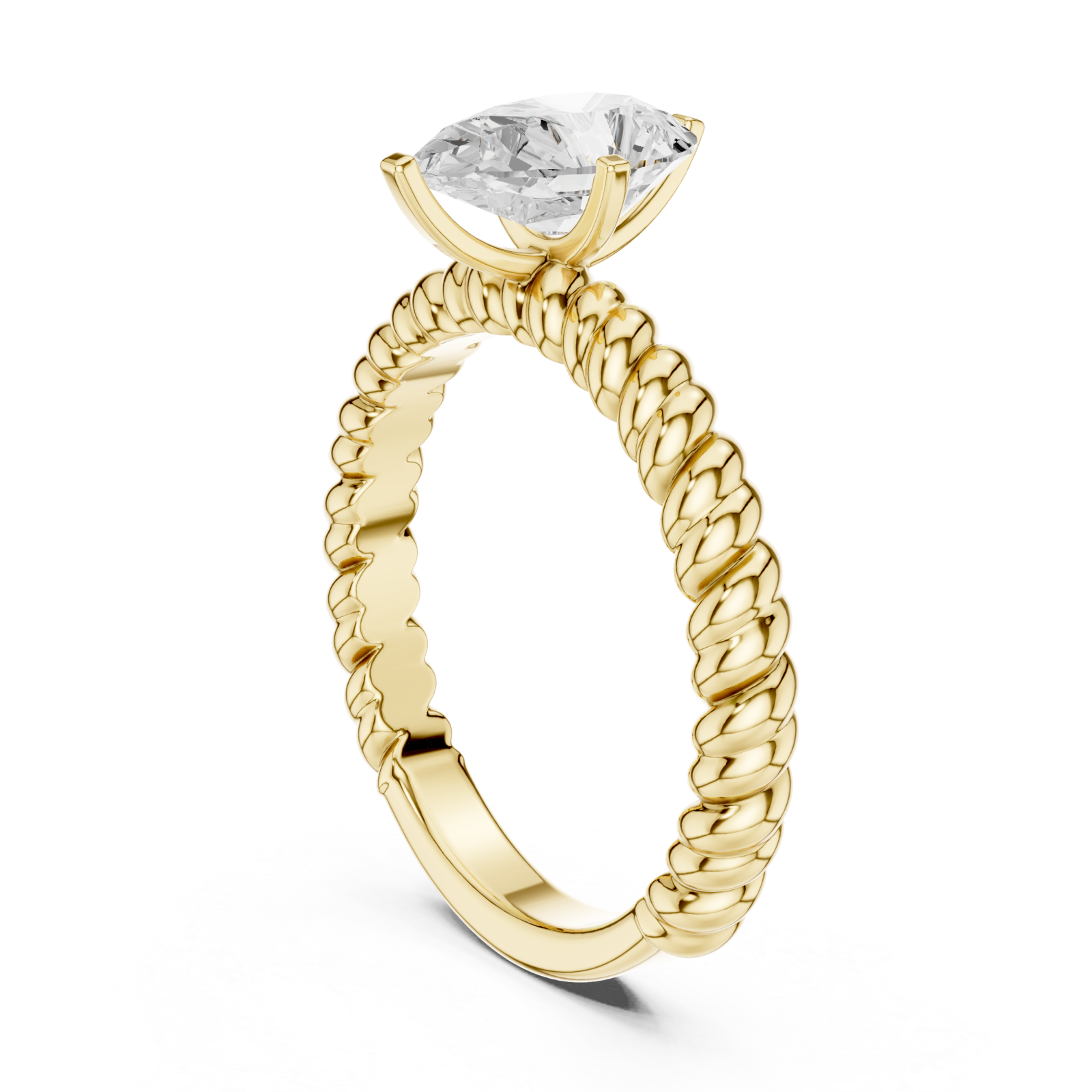  Gold Petite Weave Statement Ring Left View