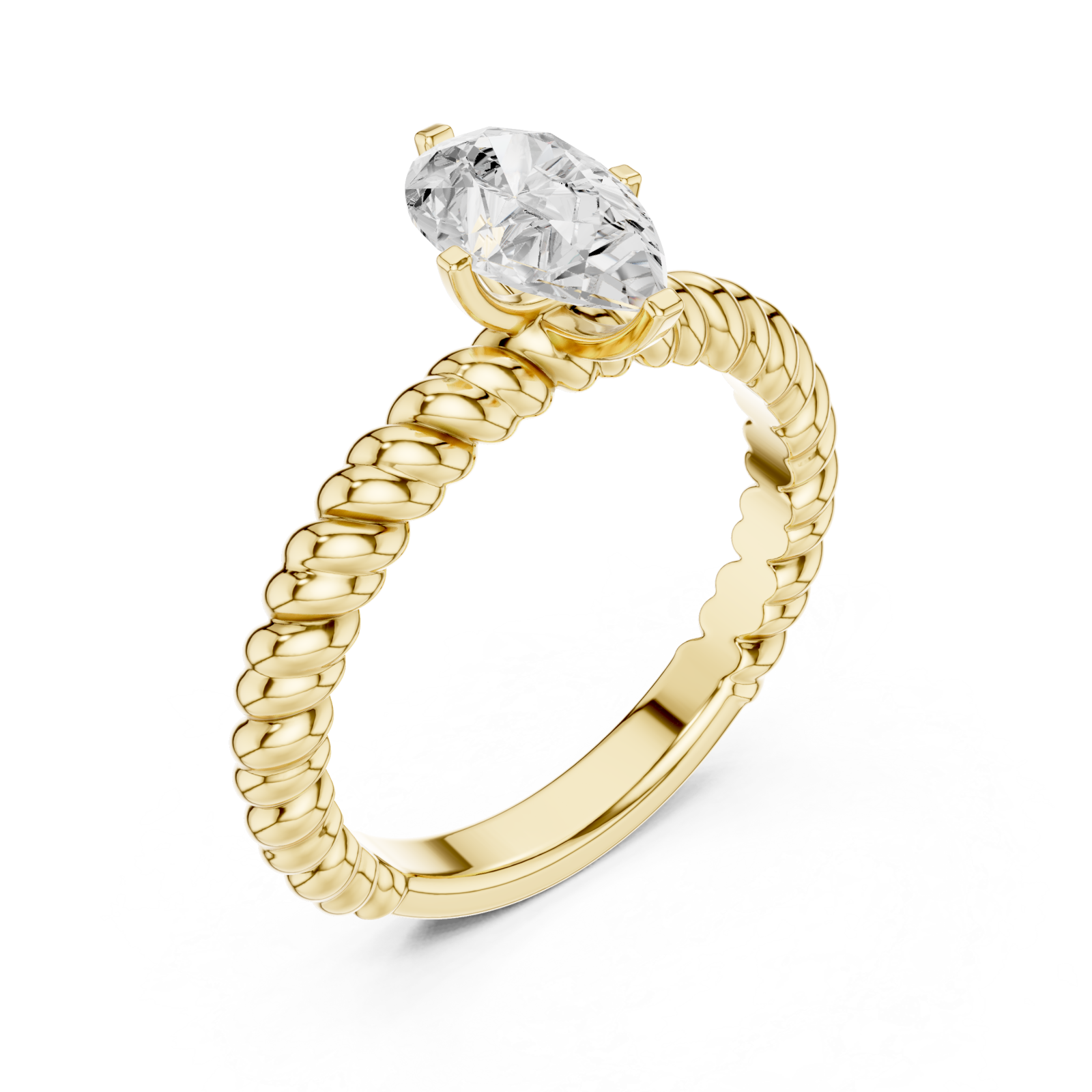 Gold Petite Weave Statement Ring Right View